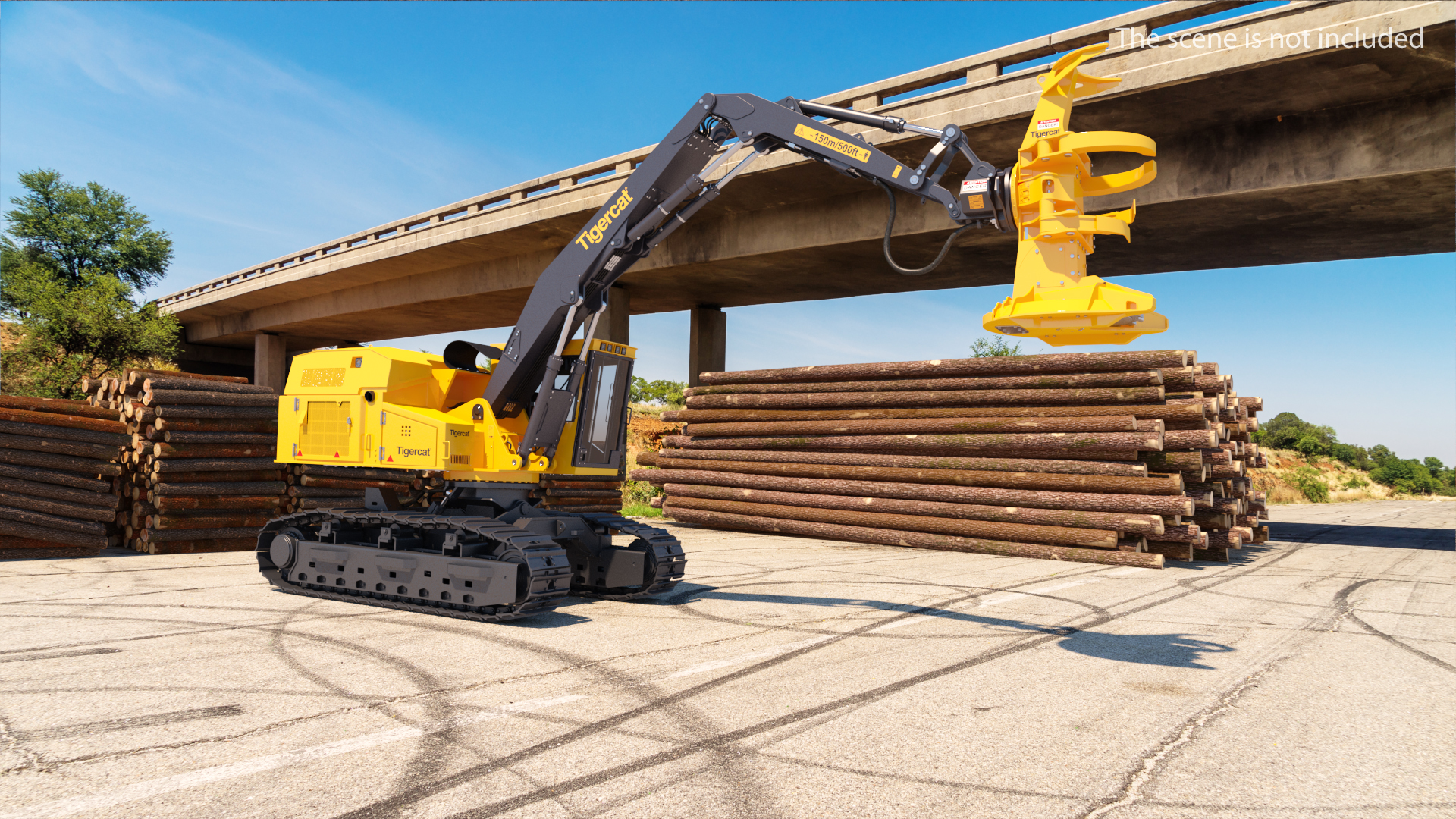 3D Tigercat 855D Tracked Feller Buncher