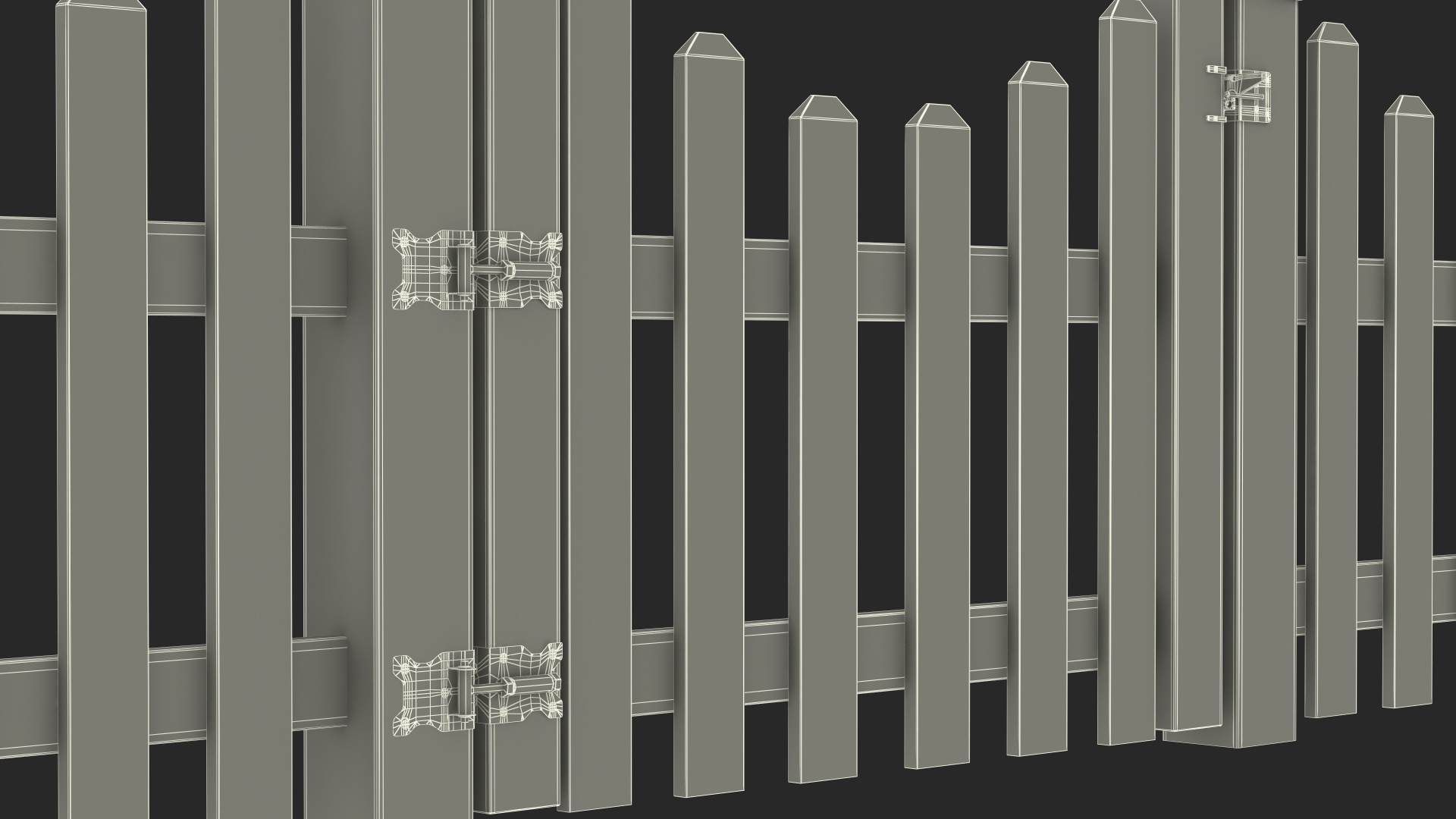 White Scalloped Fence Section 3D model