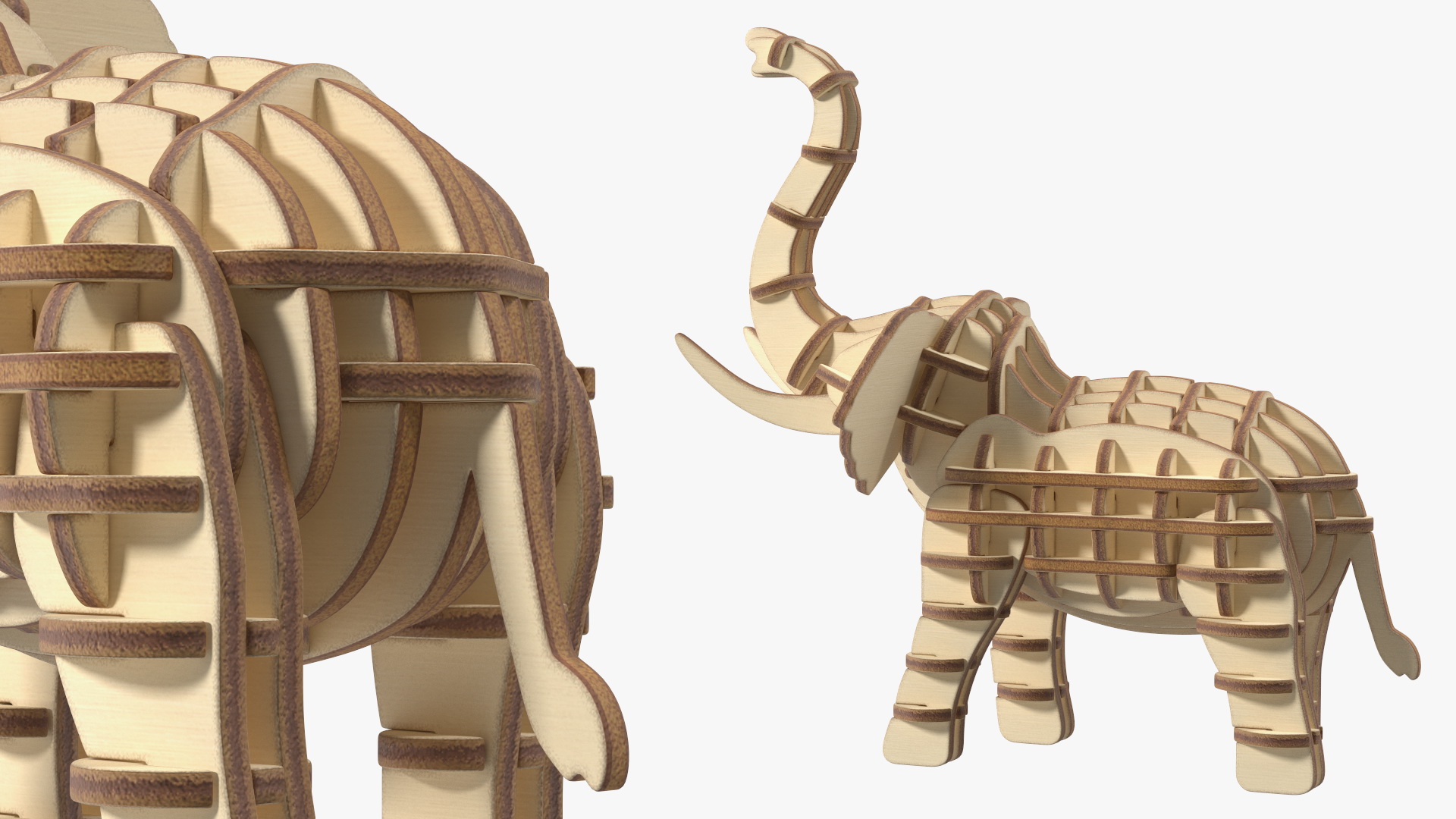 3D model Elephant Wooden 3D Puzzle