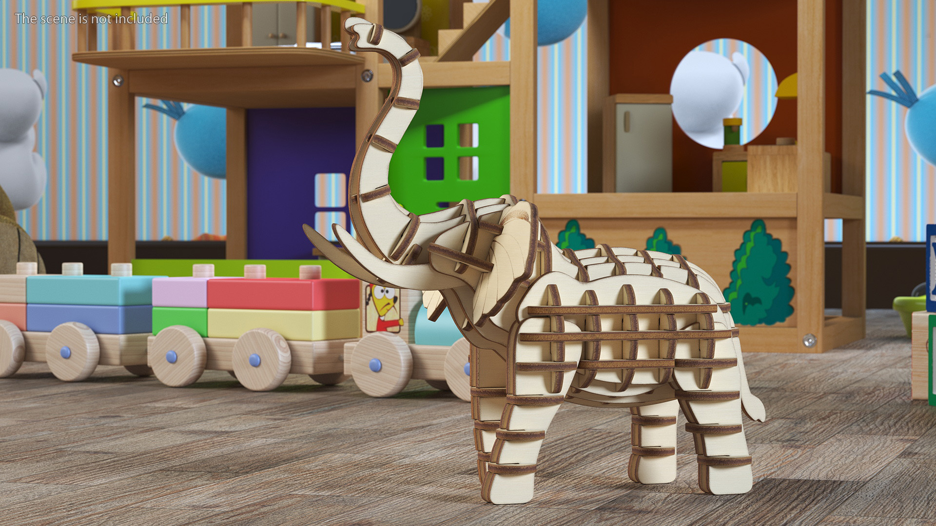 3D model Elephant Wooden 3D Puzzle