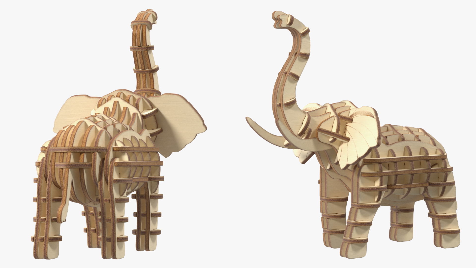 3D model Elephant Wooden 3D Puzzle