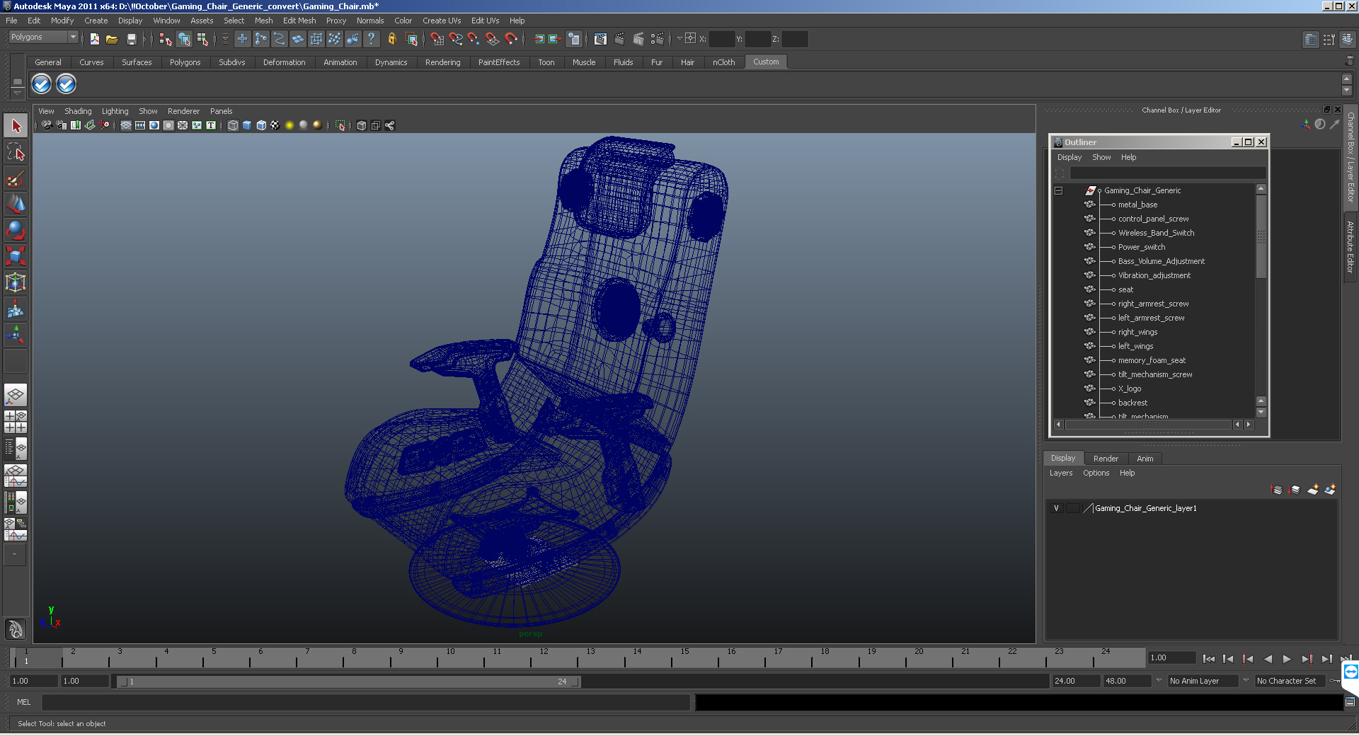 3D model Gaming Chair XRocker Pro Series Pedestal