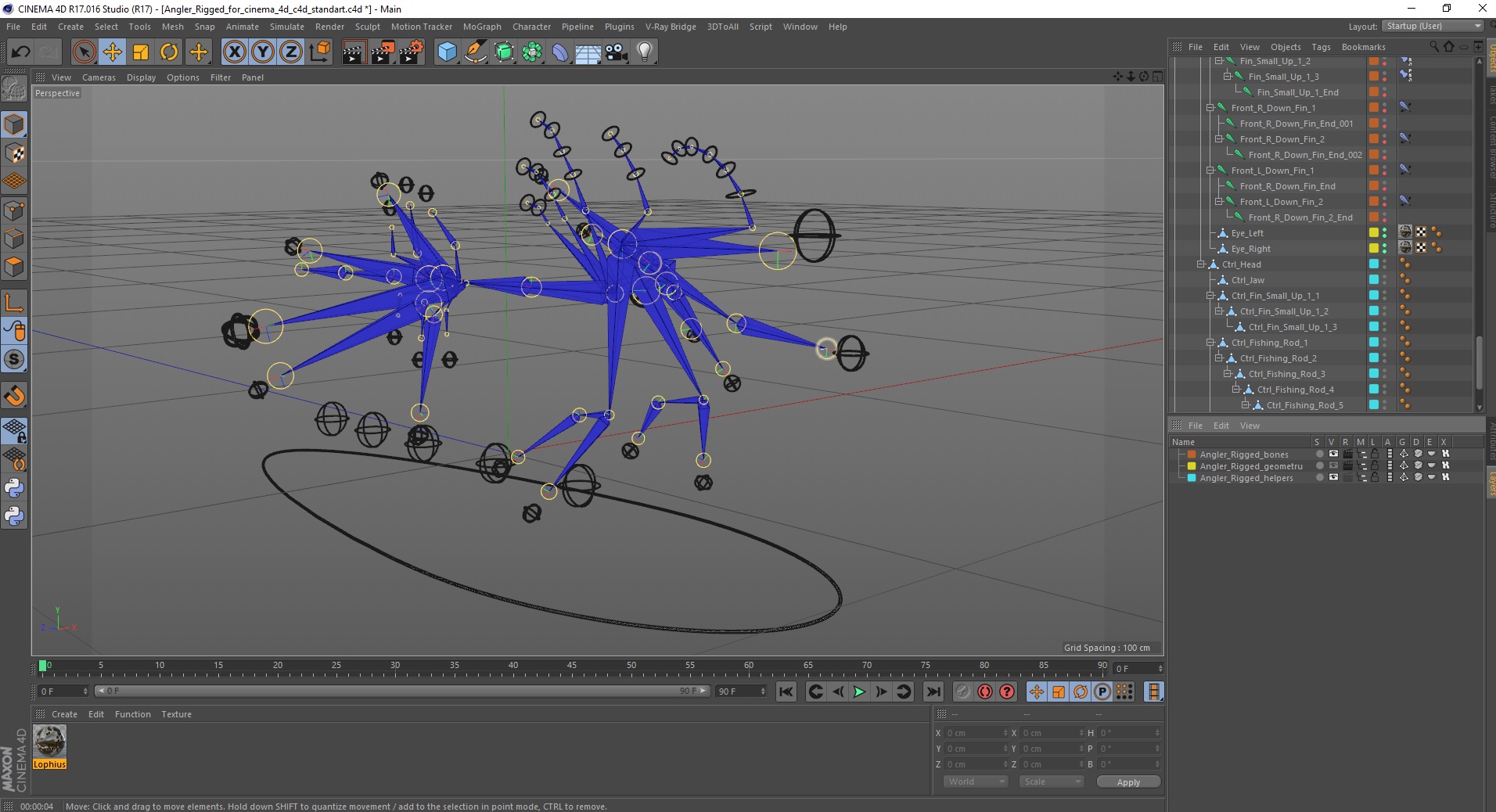 Angler Rigged for Cinema 4D 3D
