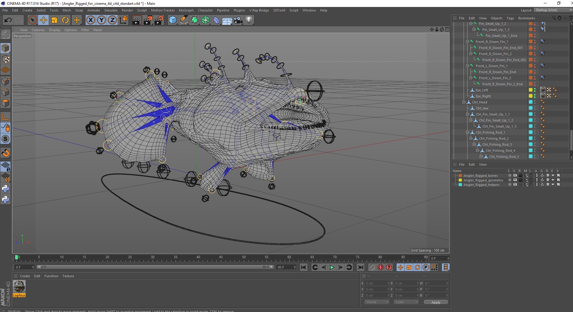 Angler Rigged for Cinema 4D 3D
