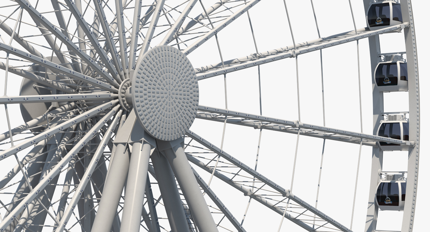 3D Seattle Great Ferris Wheel at Pier Rigged
