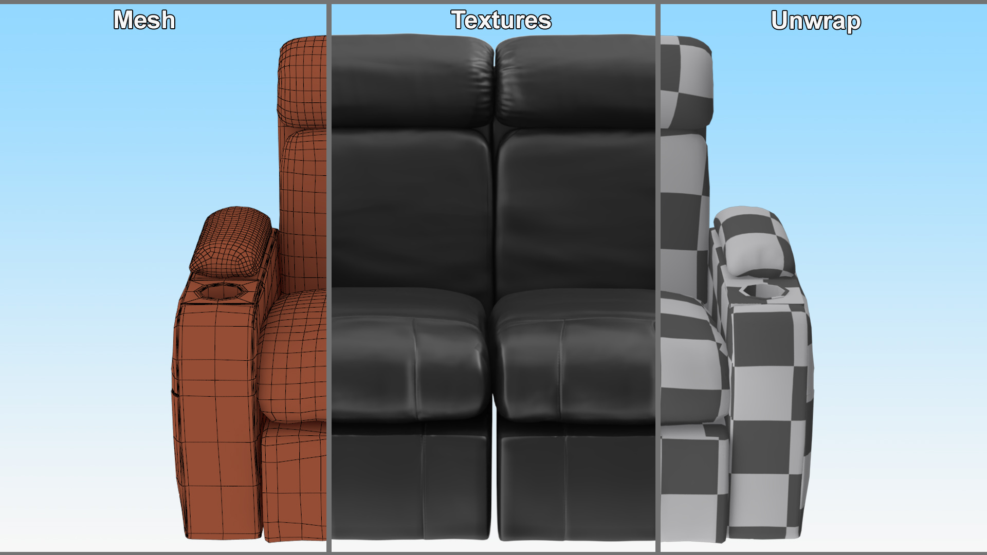 3D model Armchair for Cinema Black