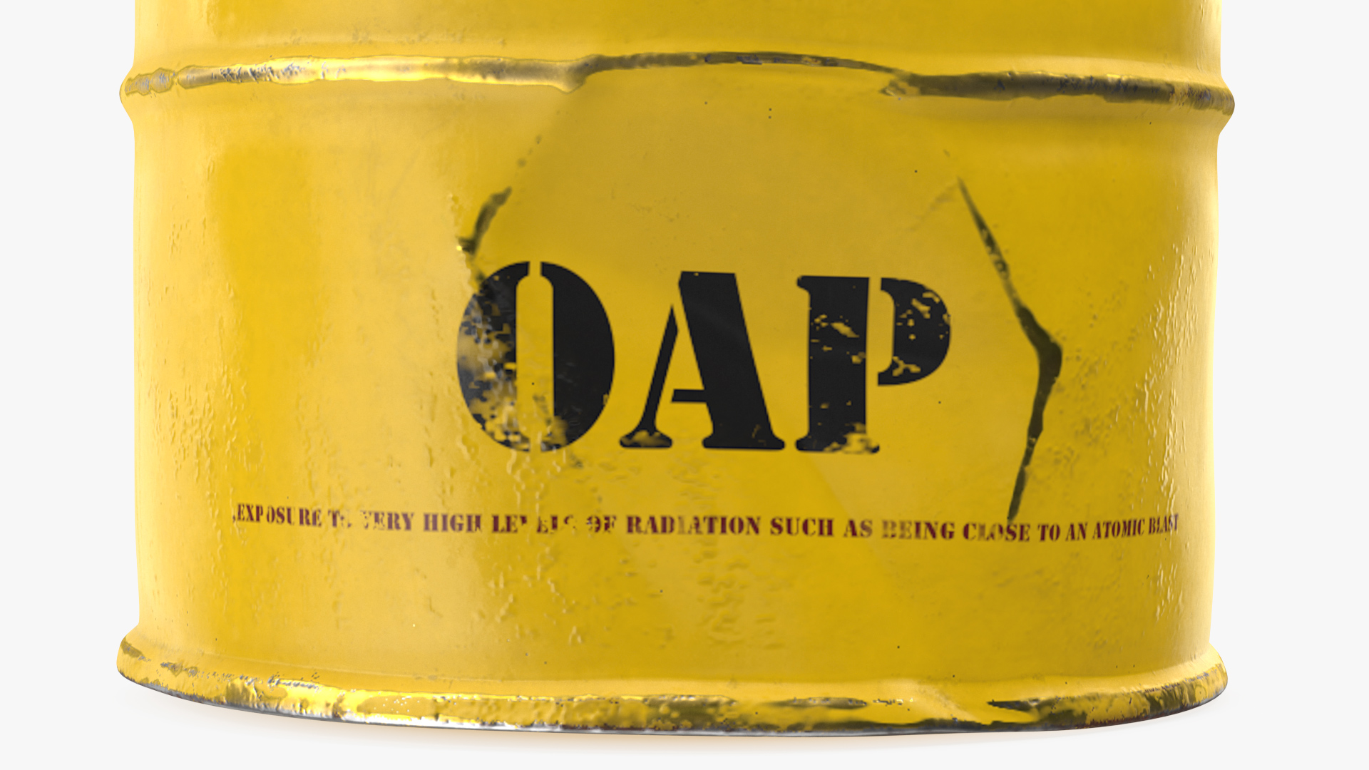3D Old Radioactive Waste Barrel model