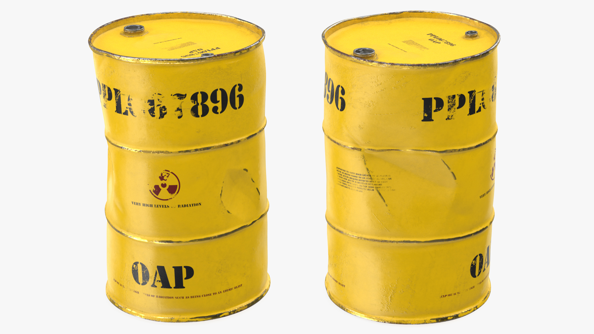 3D Old Radioactive Waste Barrel model
