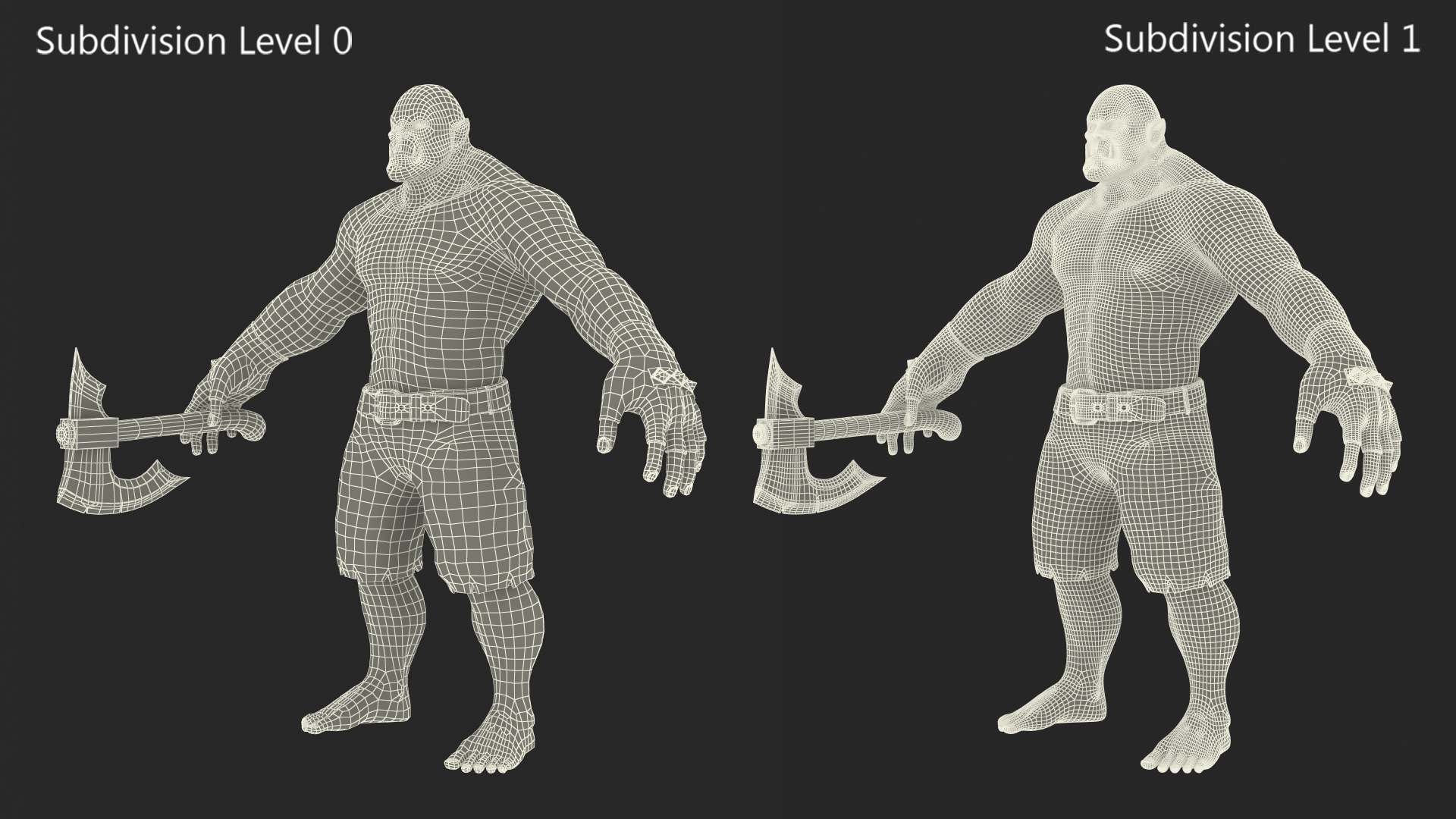 3D model Orc Warrior Fur