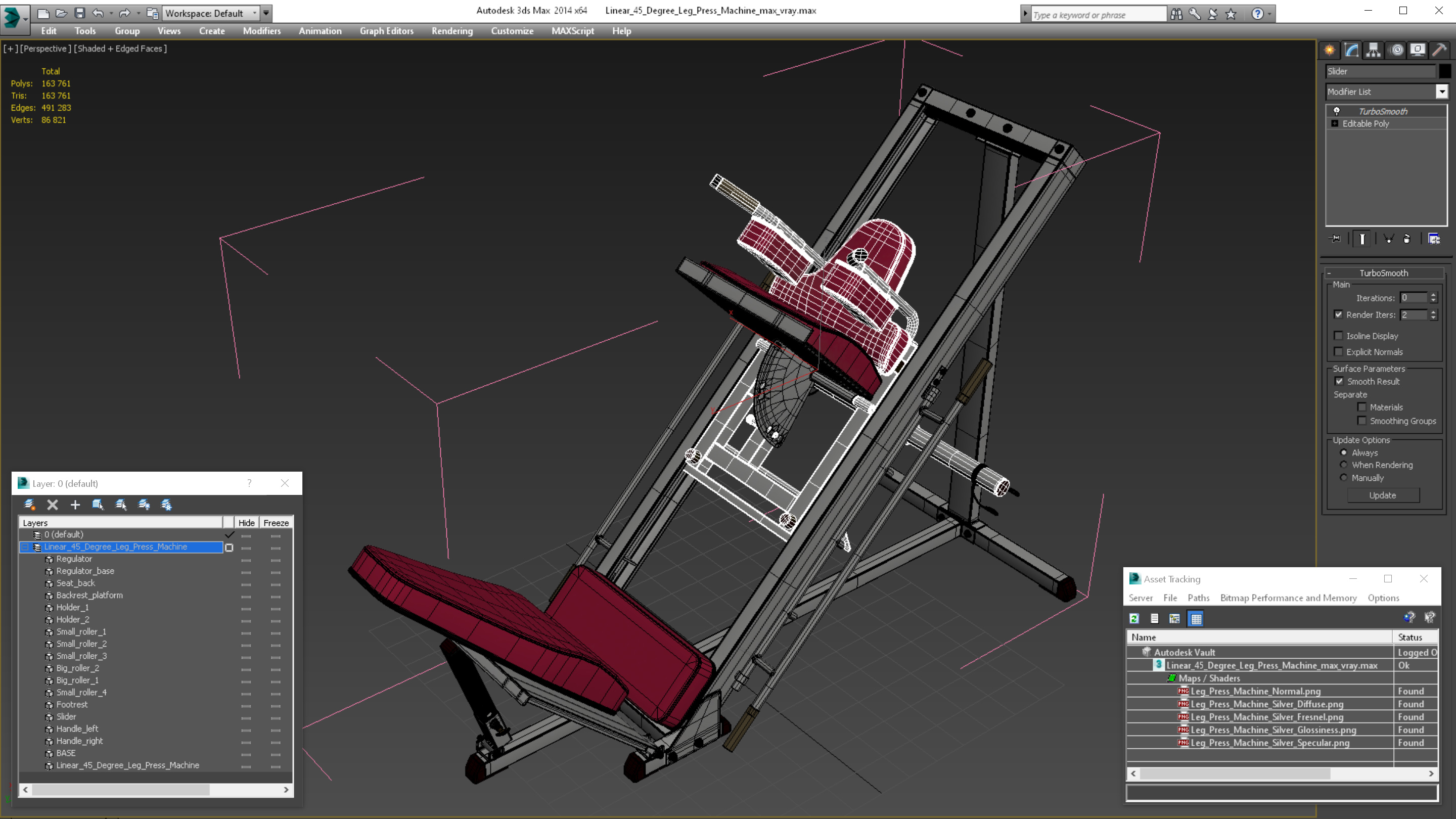 Linear 45 Degree Leg Press Machine 3D model