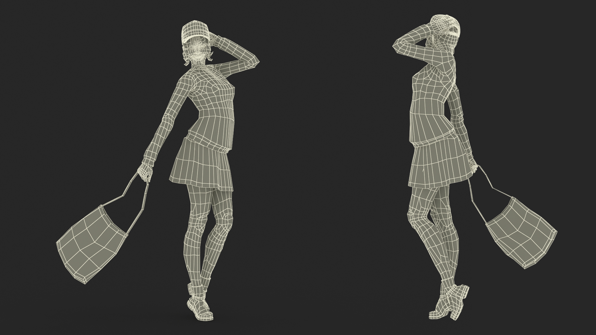 3D model Happy European Woman in Donald Trump Cap