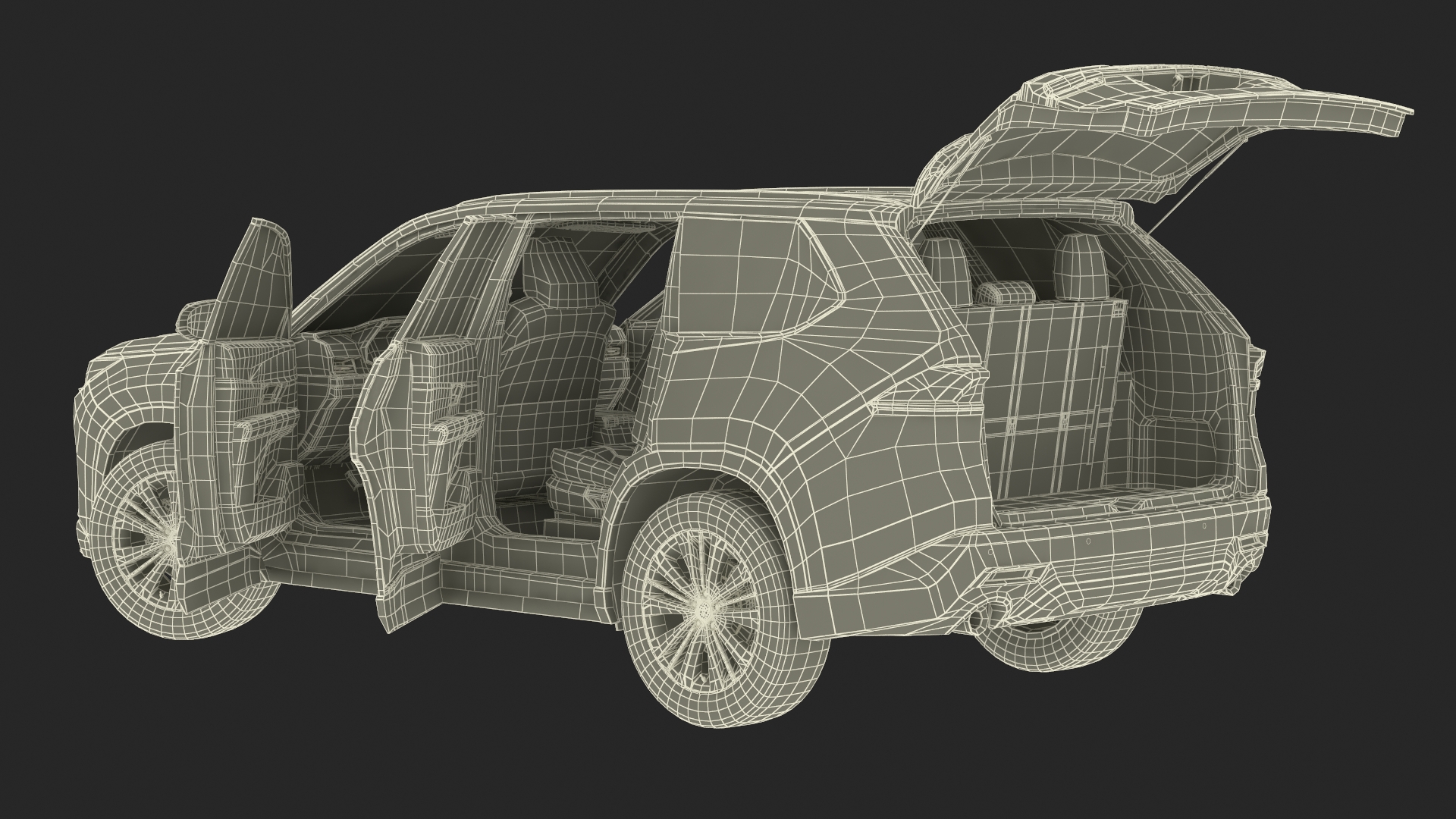 3D model Toyota Grand Highlander 2024 Rigged