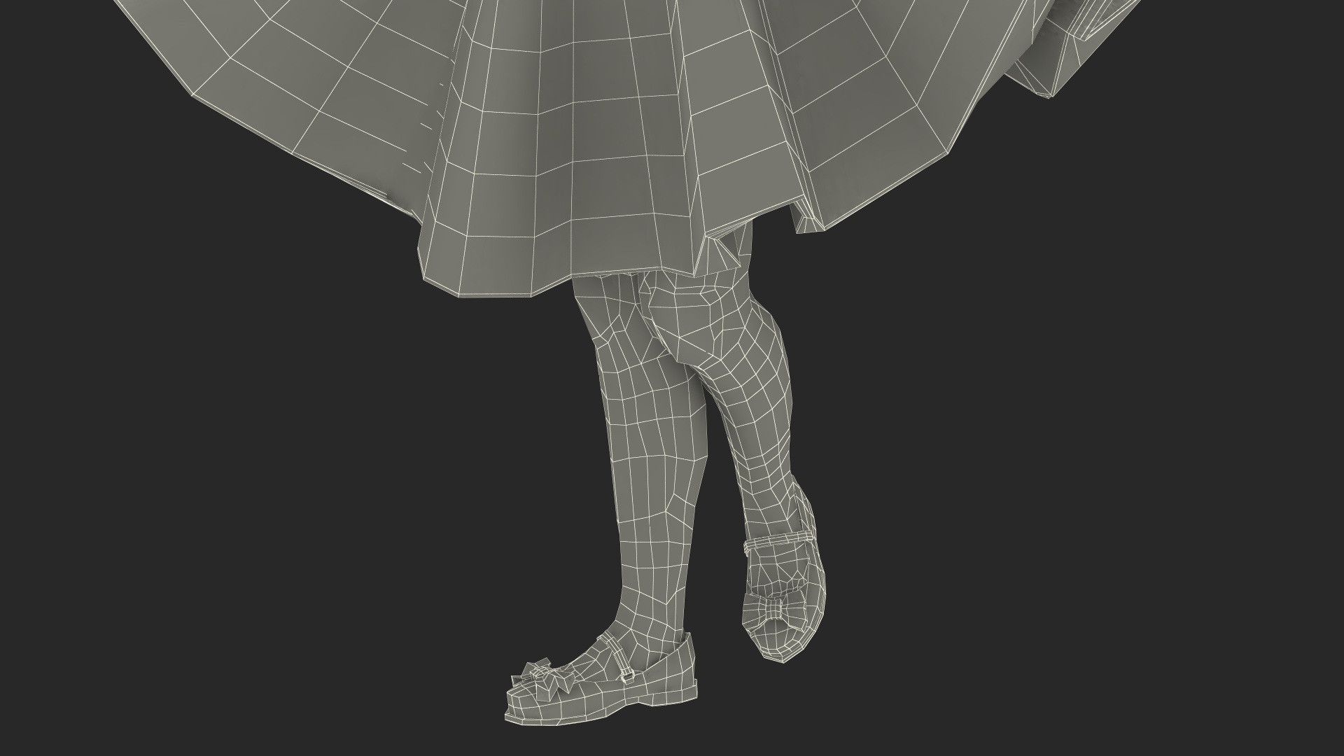 Dancing Girl Child in Dress 3D