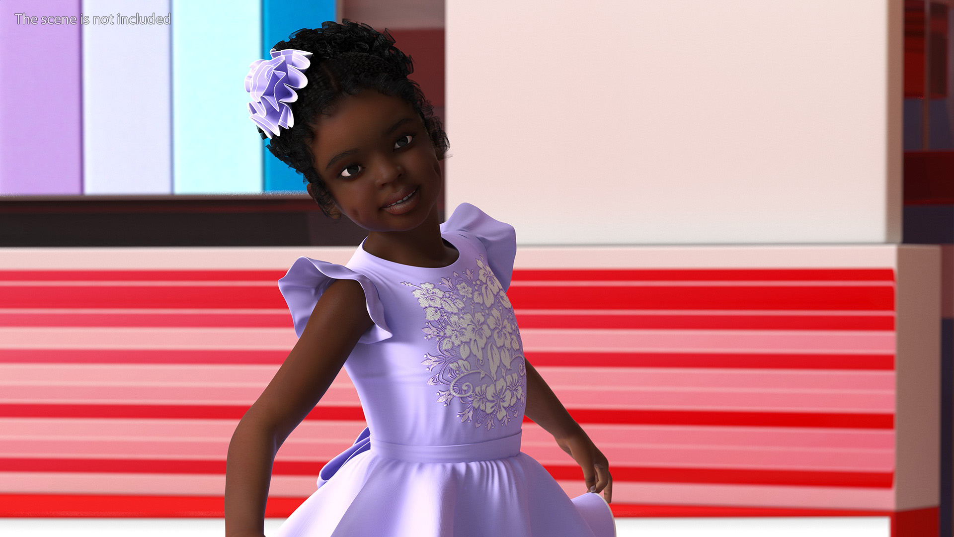 Dancing Girl Child in Dress 3D