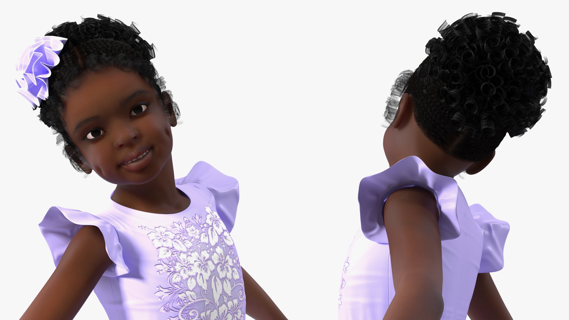 Dancing Girl Child in Dress 3D