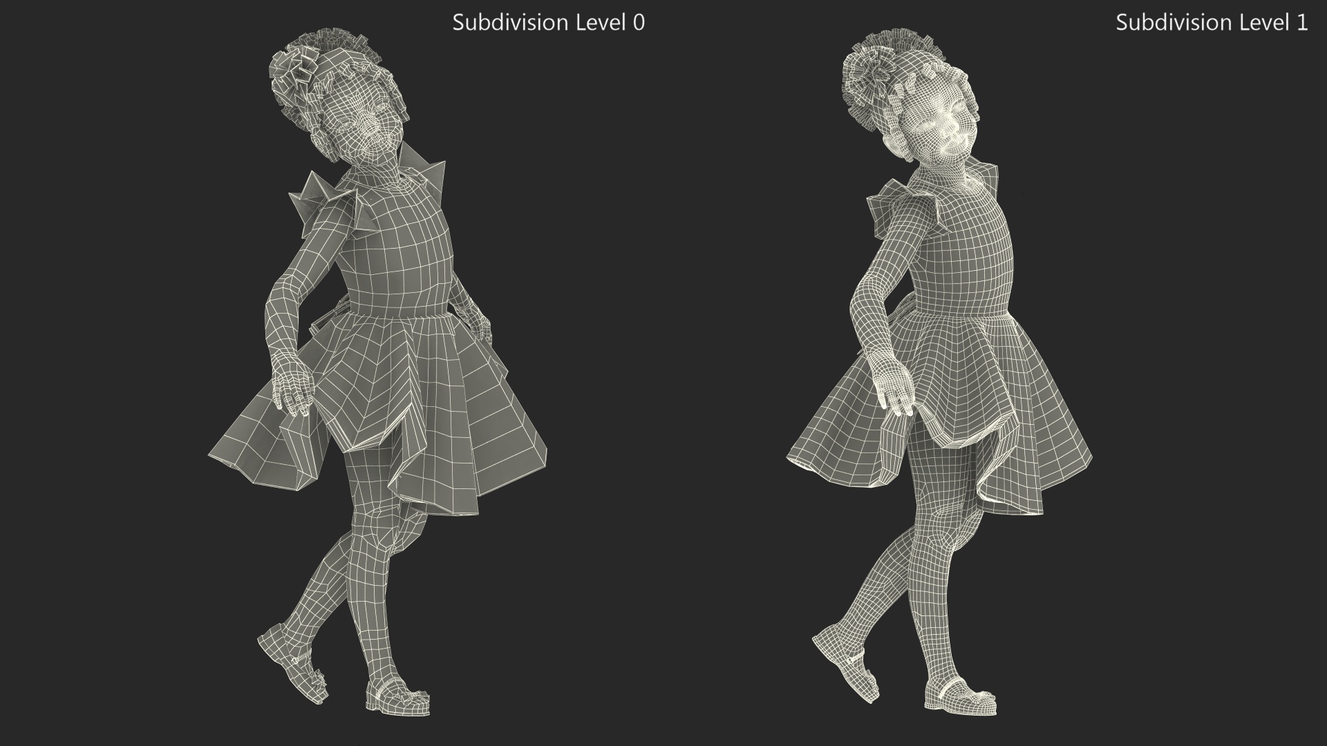 Dancing Girl Child in Dress 3D