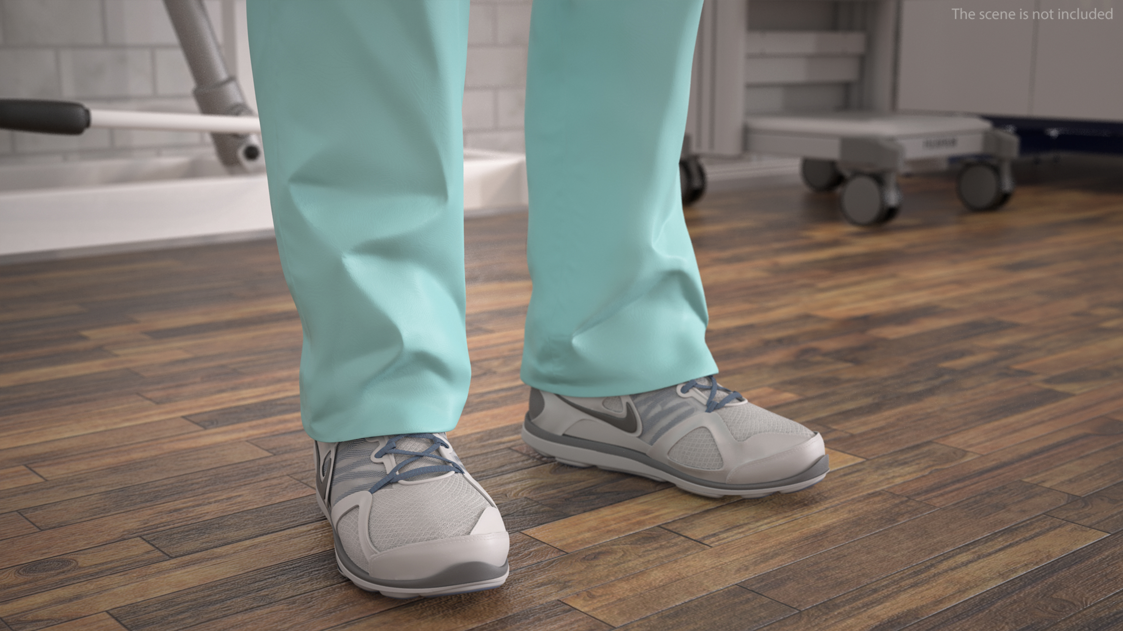 3D model Female Surgeon In Surgical Wear Fur