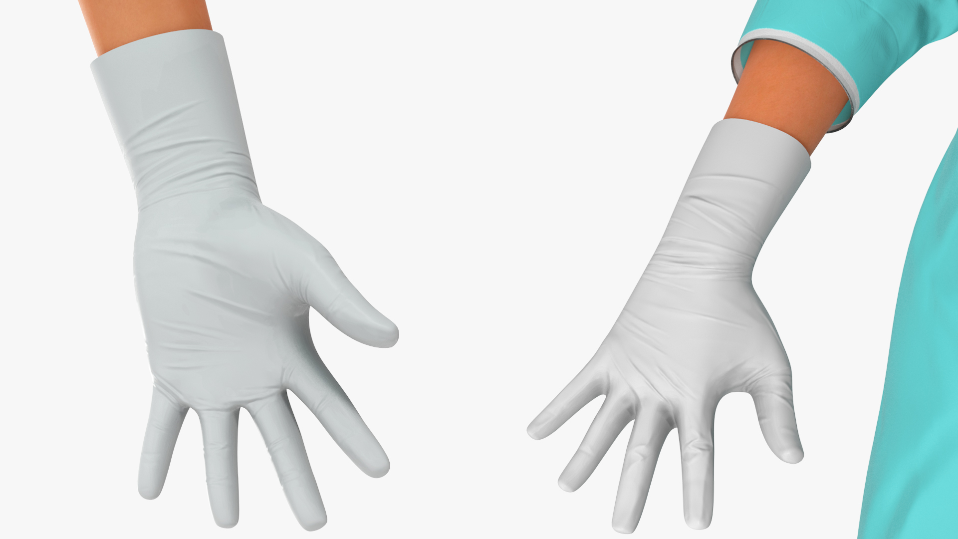 3D model Female Surgeon In Surgical Wear Fur