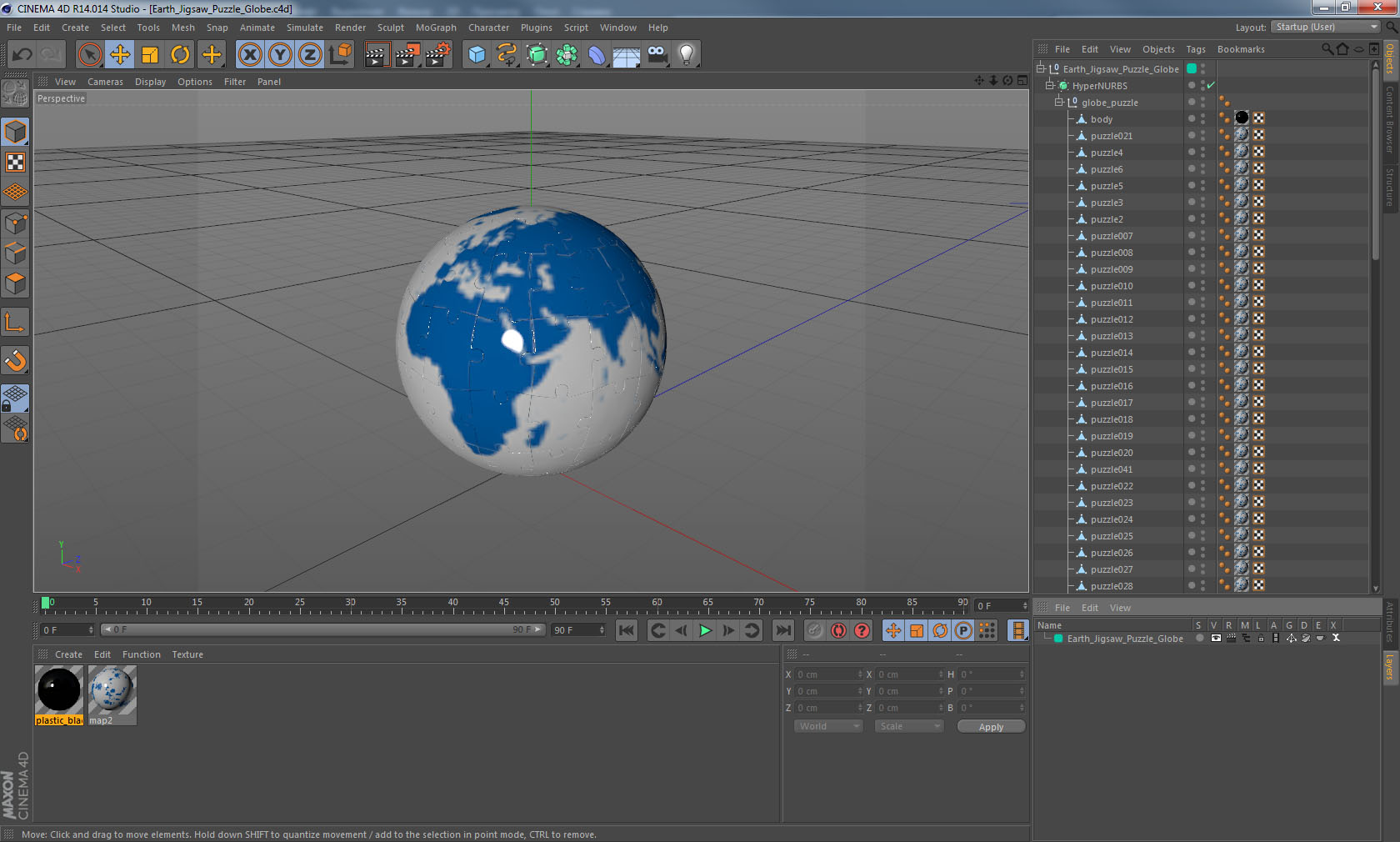 3D model Earth Jigsaw Puzzle Globe