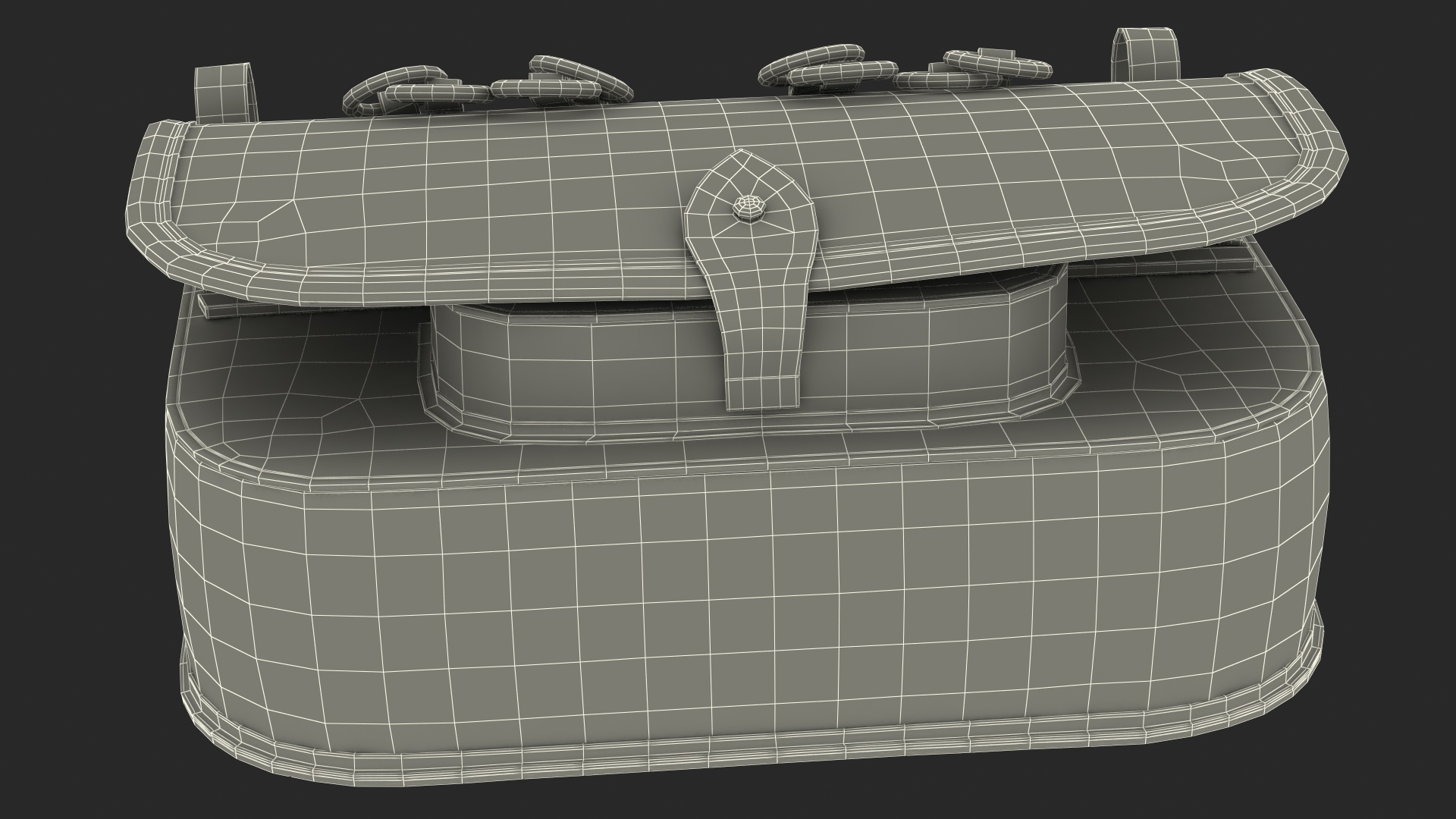 Leather Hunting Brown Handmade Bag 3D model