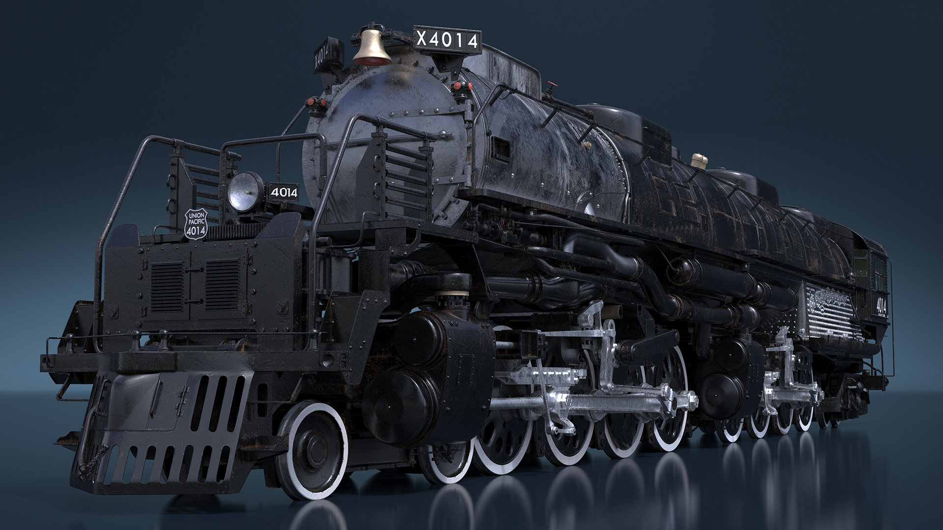 Locomotive Big Boy Rigged for Maya 3D model