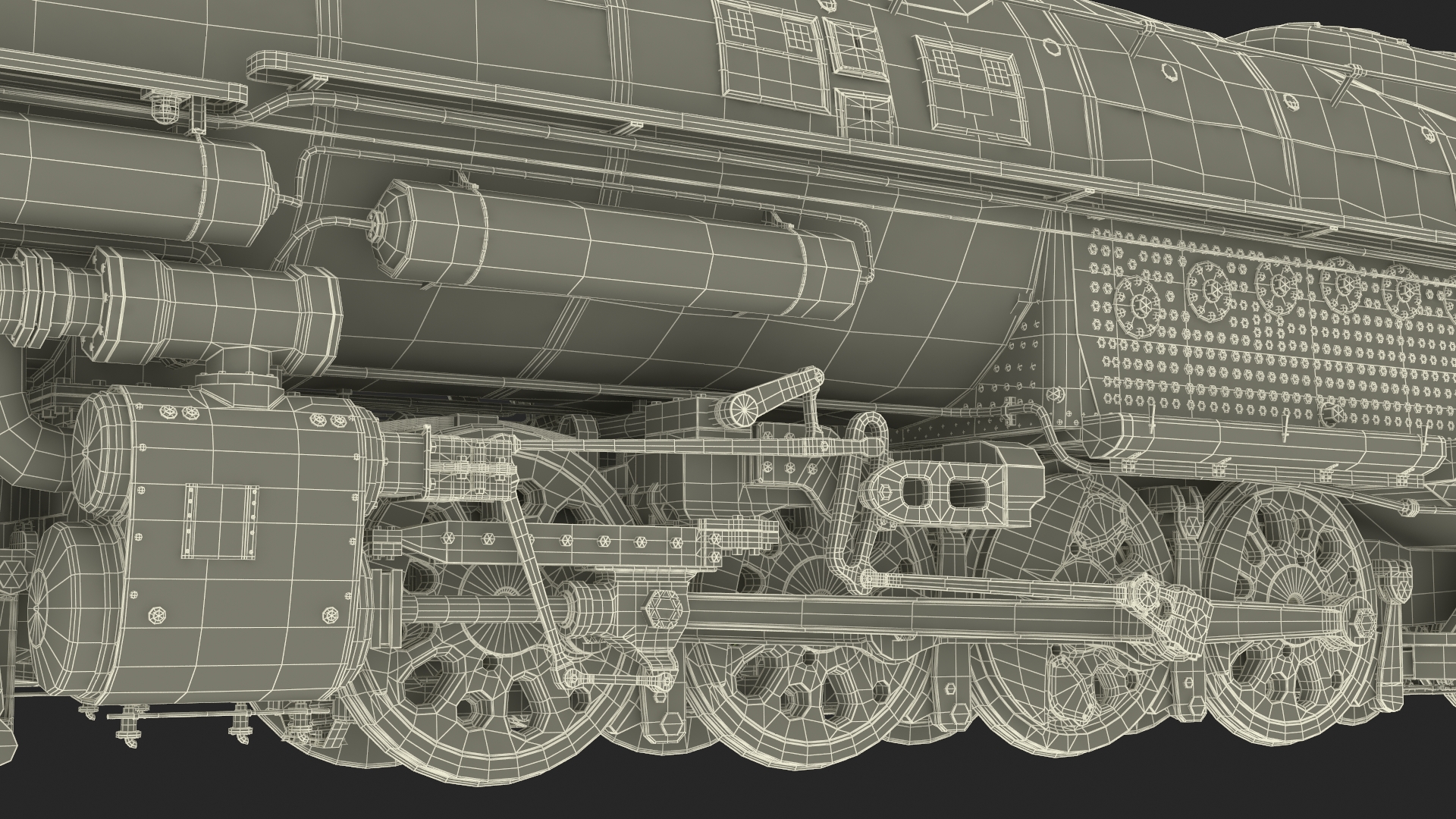 Locomotive Big Boy Rigged for Maya 3D model