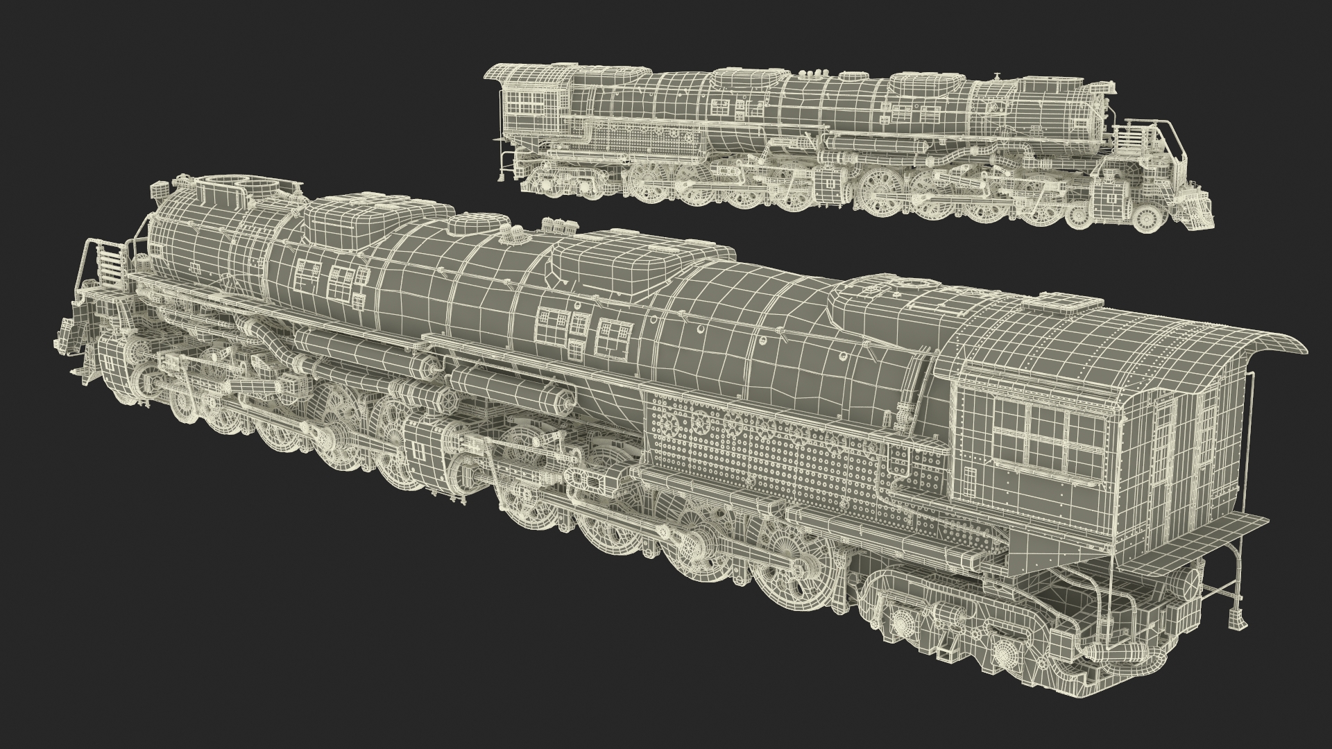 Locomotive Big Boy Rigged for Maya 3D model