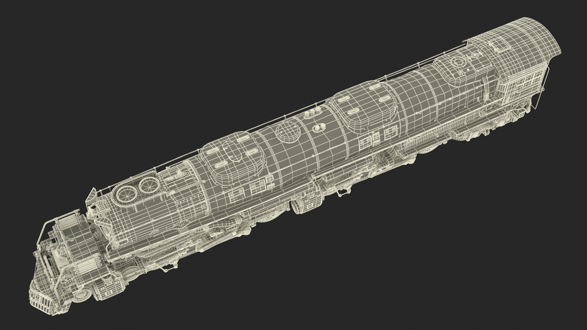 Locomotive Big Boy Rigged for Maya 3D model