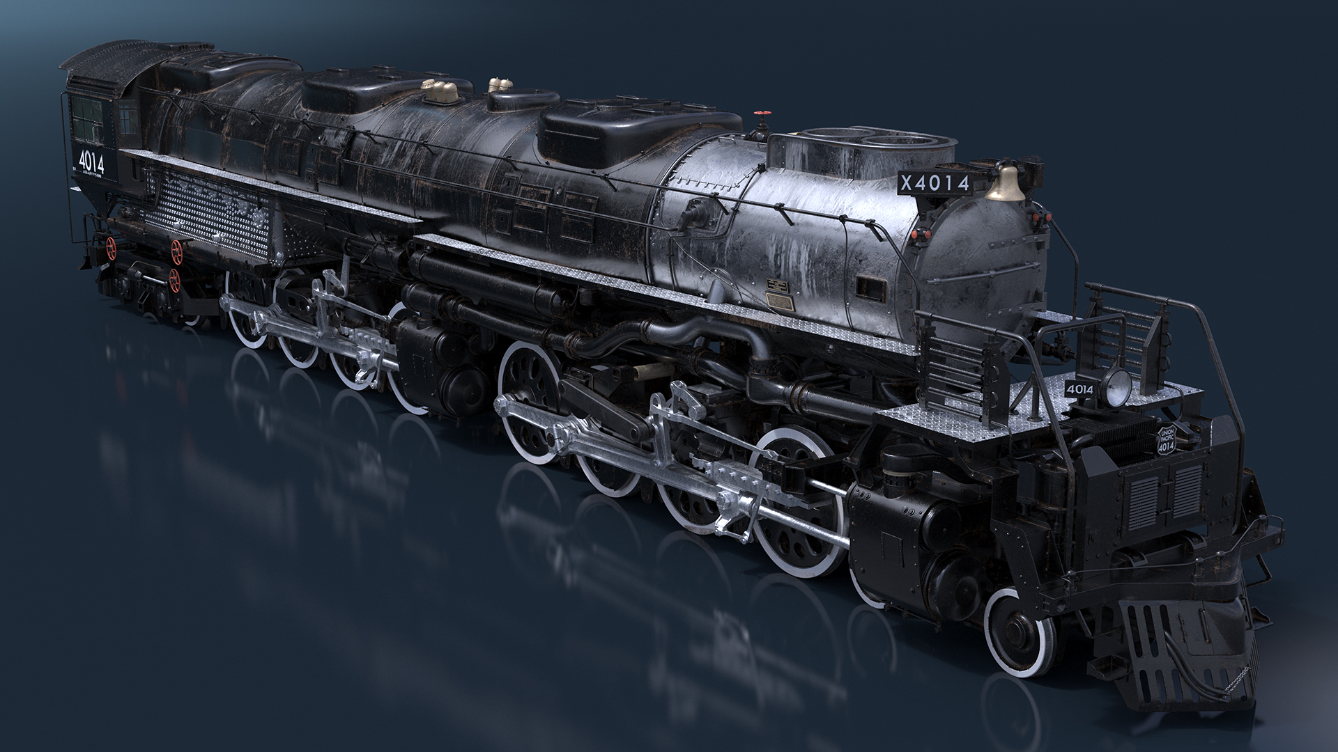Locomotive Big Boy Rigged for Maya 3D model