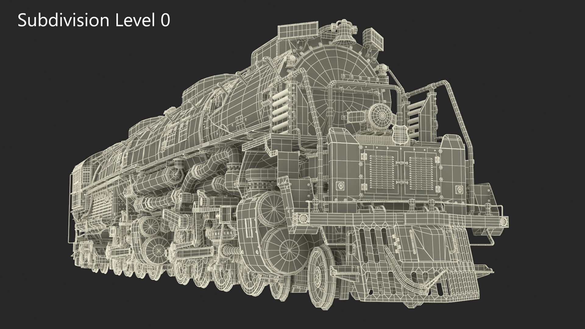 Locomotive Big Boy Rigged for Maya 3D model