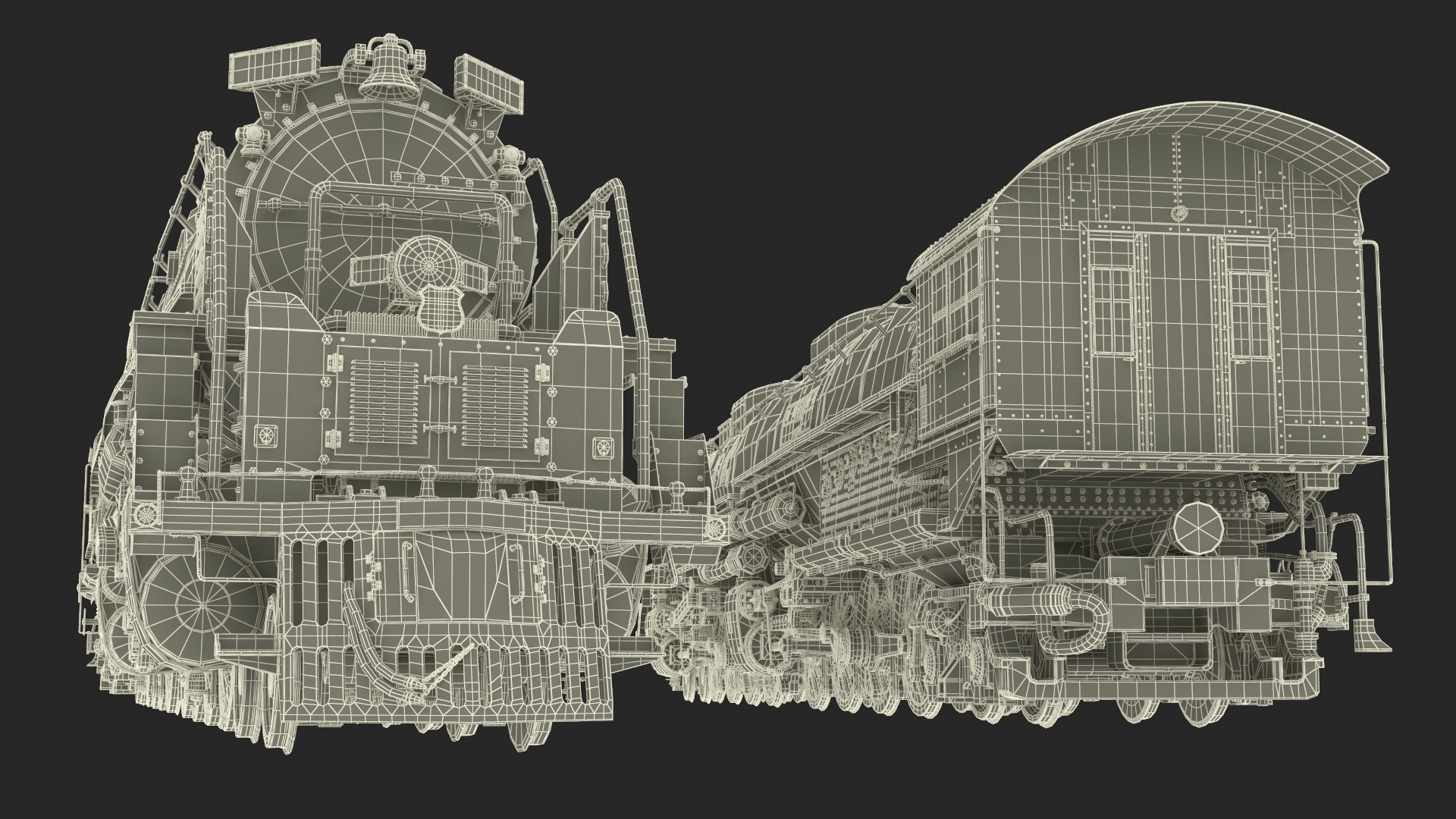 Locomotive Big Boy Rigged for Maya 3D model