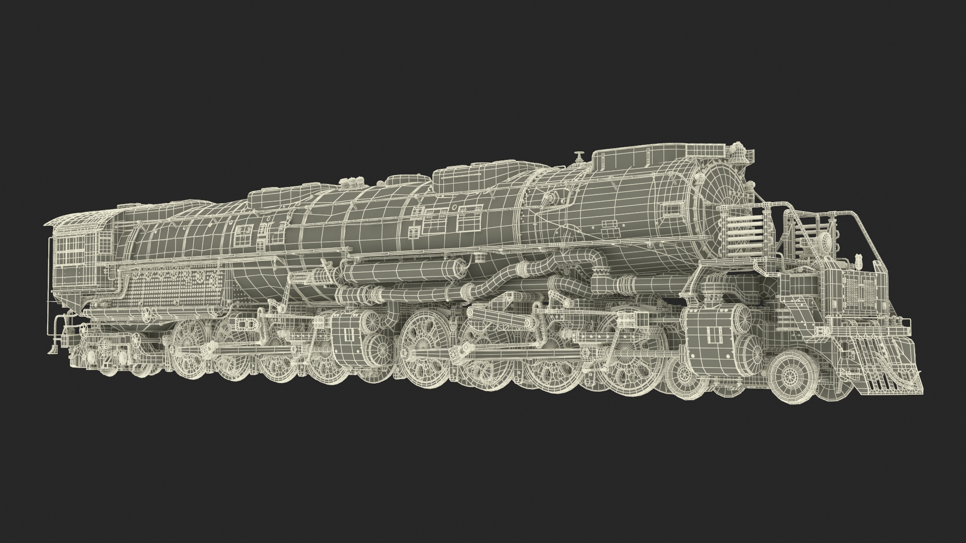 Locomotive Big Boy Rigged for Maya 3D model
