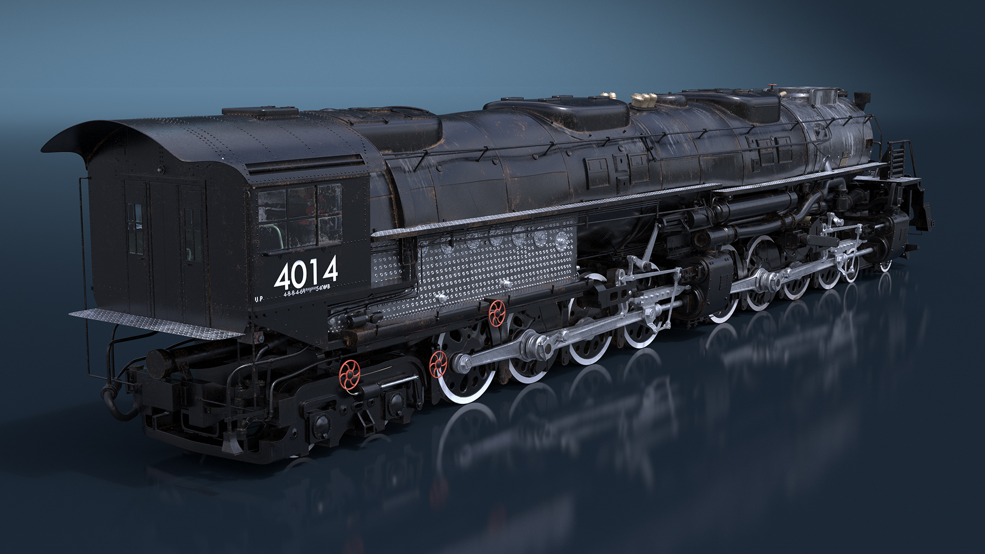 Locomotive Big Boy Rigged for Maya 3D model