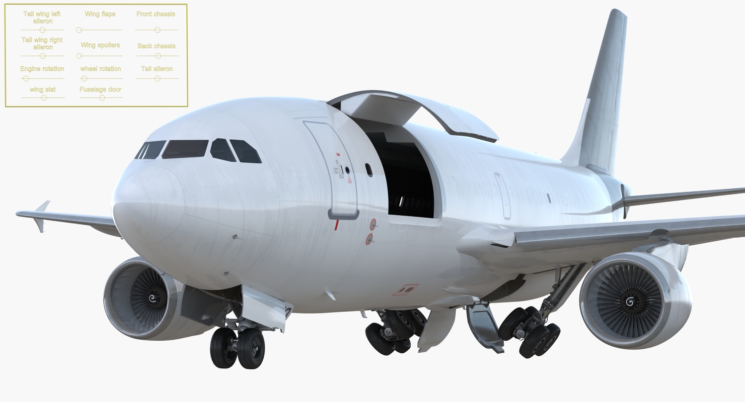 3D Cargo Aircraft Airbus A310 300F Generic Rigged