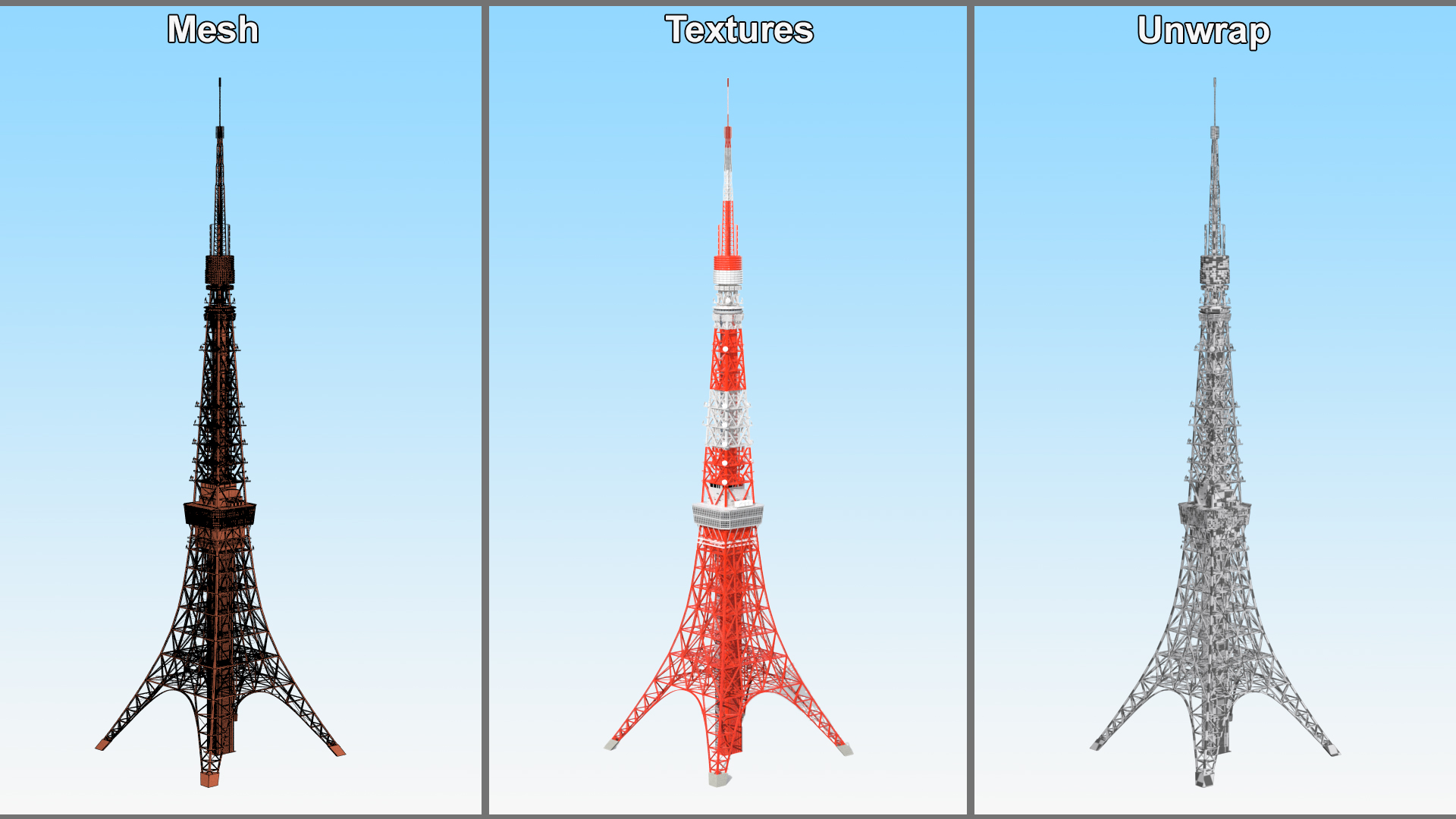 3D Tokyo Tower Structure