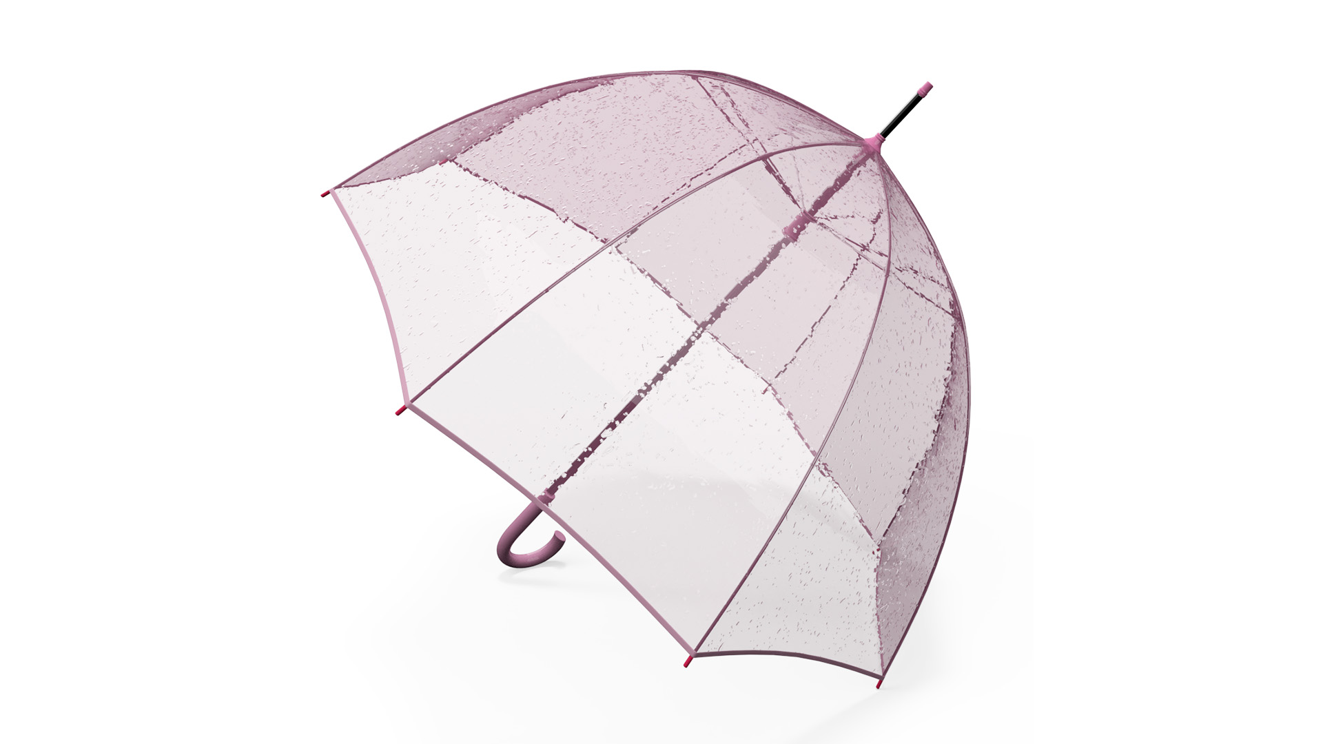 3D model Pink Clear Bubble Umbrella Wet