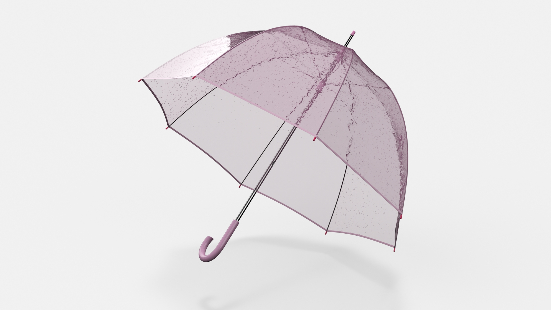 3D model Pink Clear Bubble Umbrella Wet