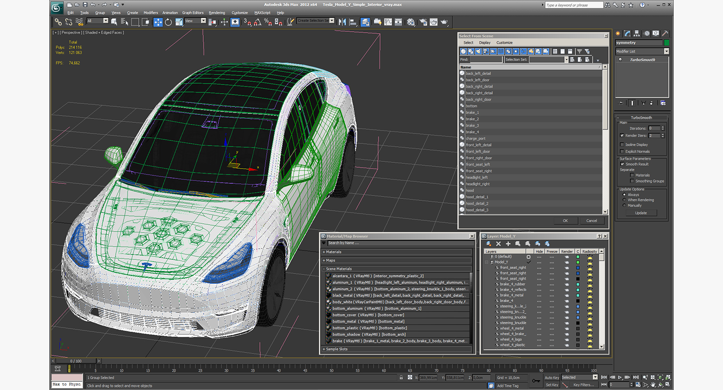 Tesla Model Y Simple Interior 3D model