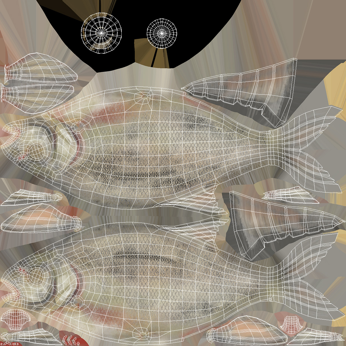 3D Silver Bream Fish Rigged for Cinema 4D model