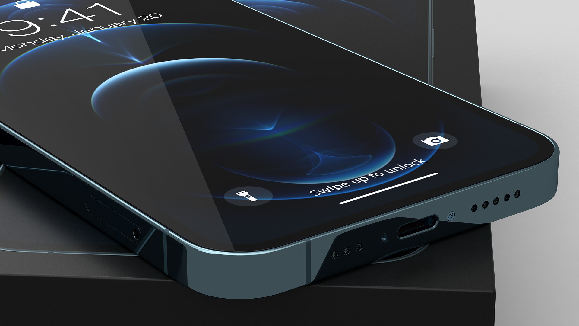 iPhone 12 Pro Unboxed Pacific Blue 3D model