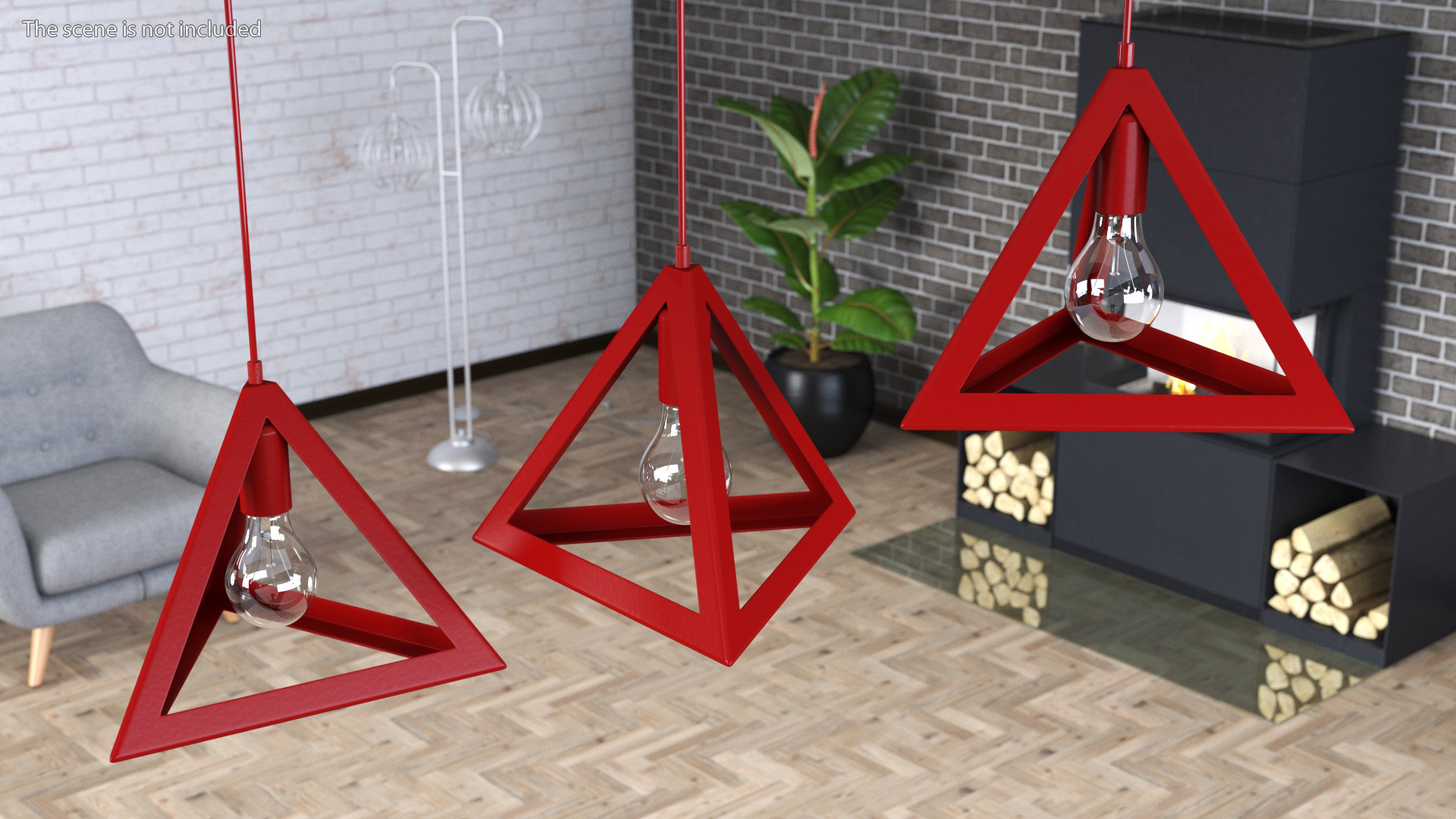 3D Ceiling Lights Red model