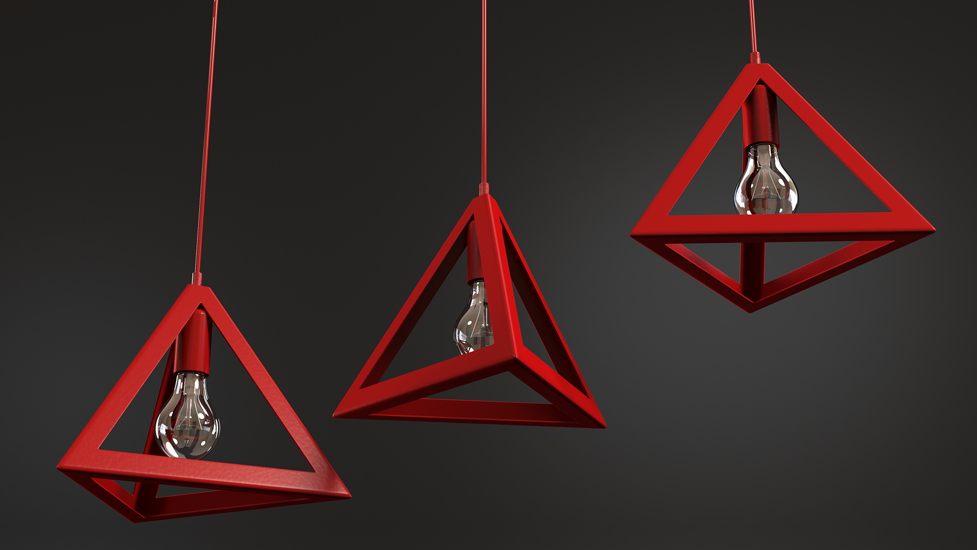 3D Ceiling Lights Red model