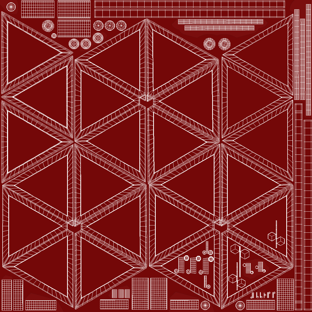 3D Ceiling Lights Red model