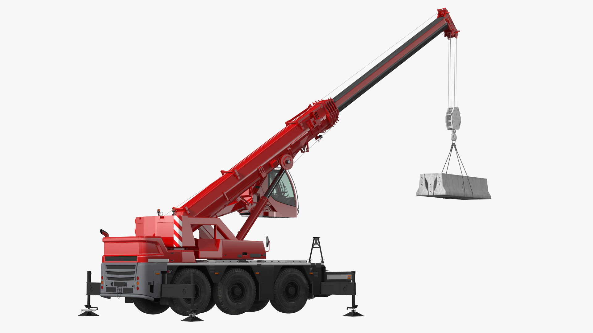 3D Compact Mobile Crane With Load Rigged for Cinema 4D