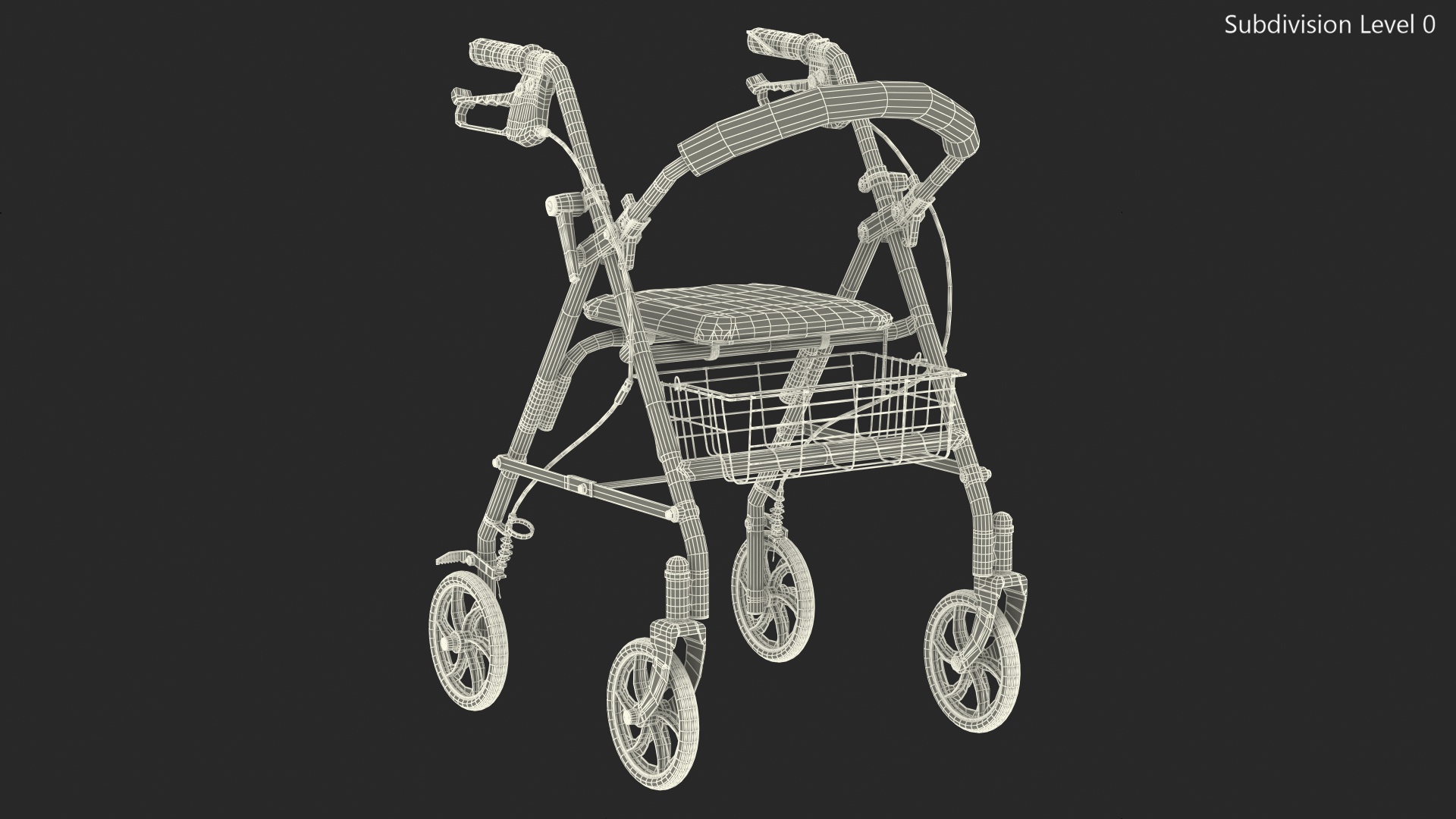 Medical Rolling Walker with Seat 3D