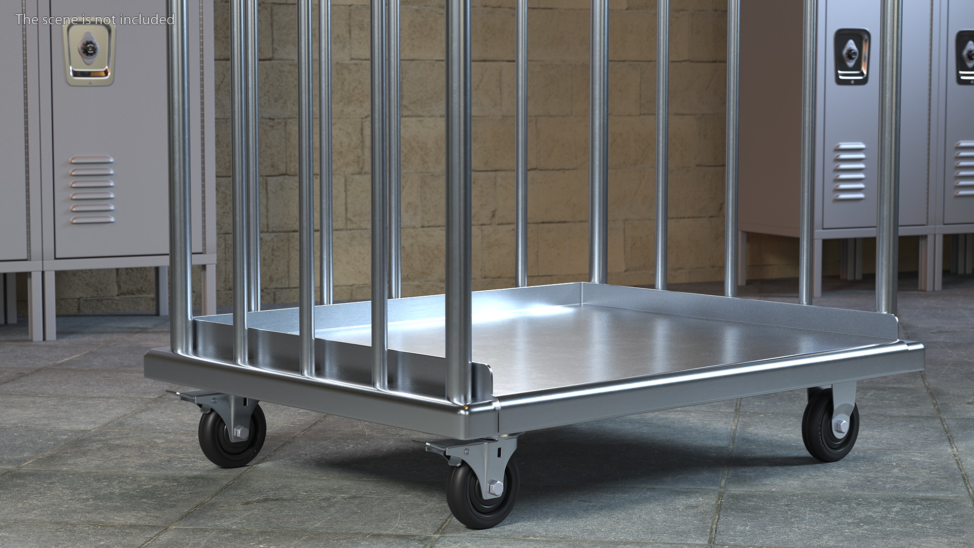 Trolley Platform with High Railing 3D model