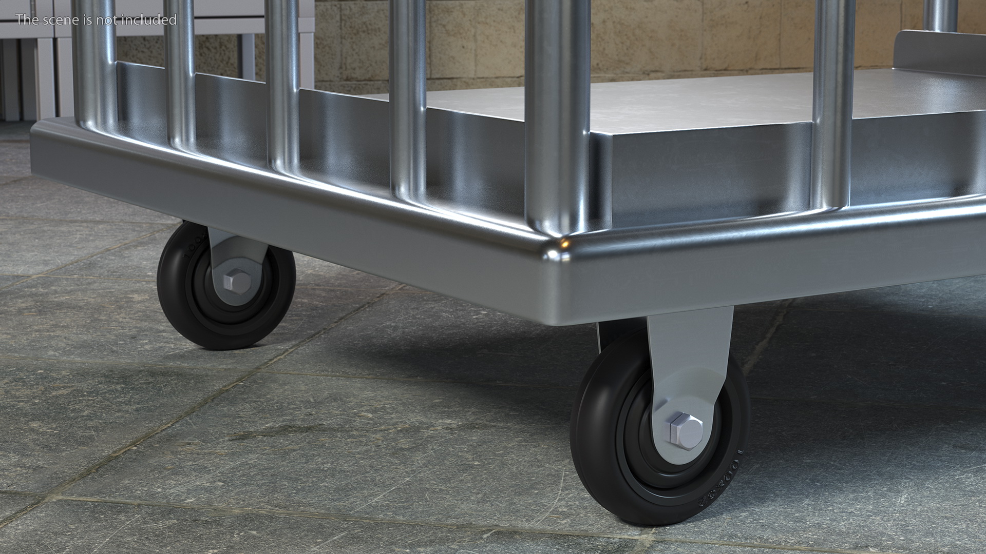 Trolley Platform with High Railing 3D model