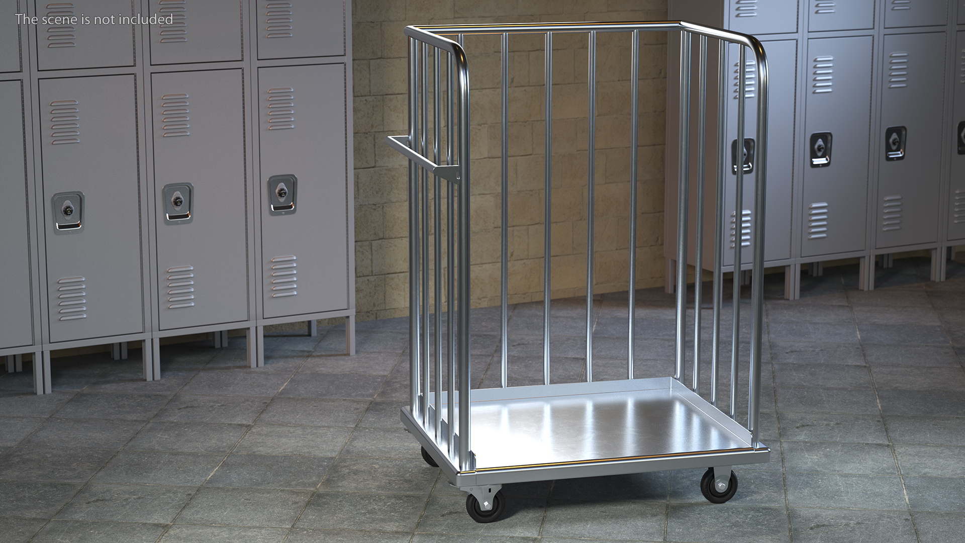 Trolley Platform with High Railing 3D model
