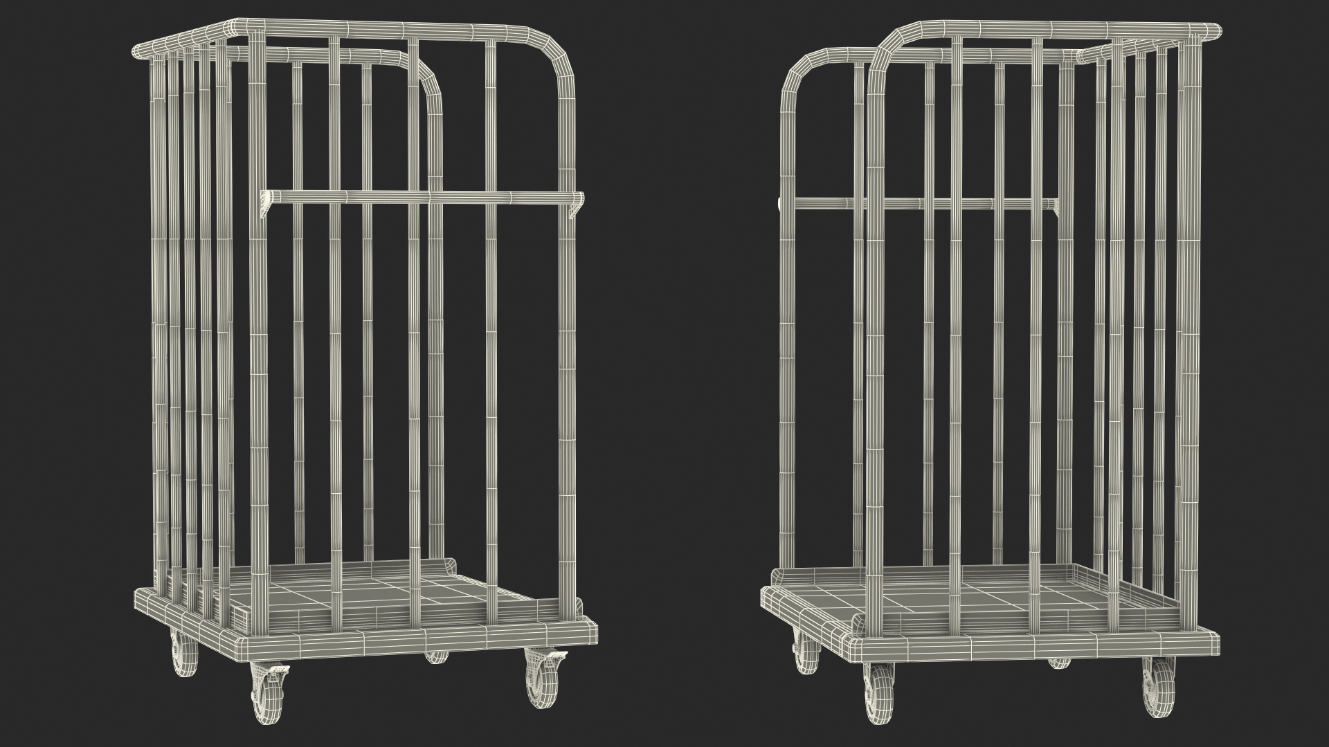 Trolley Platform with High Railing 3D model