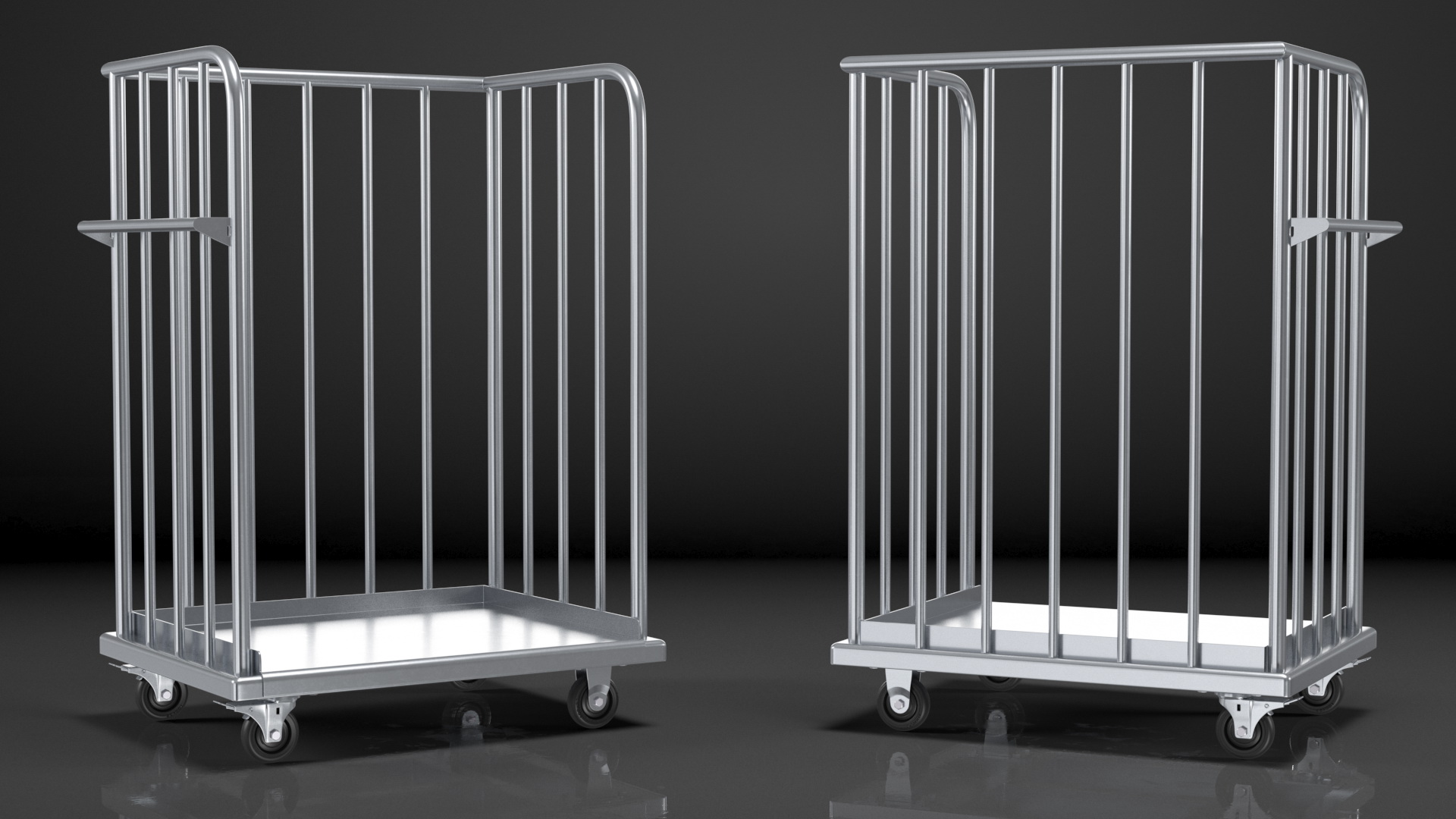 Trolley Platform with High Railing 3D model